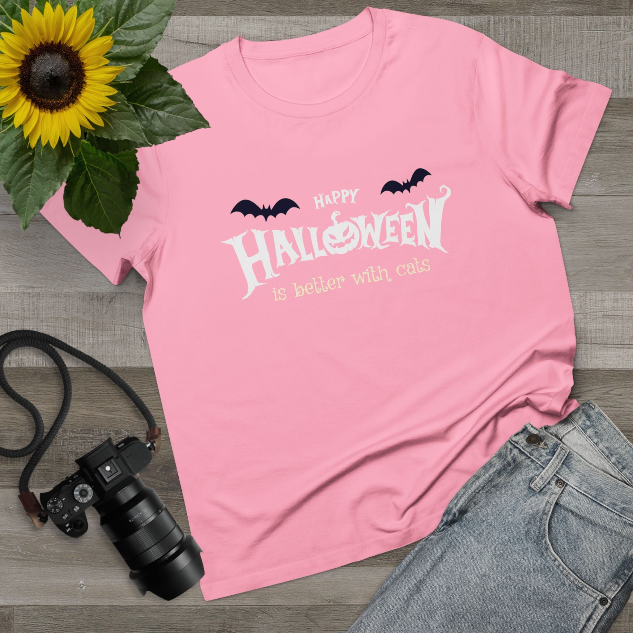 Halloween with Witch's Cats | Women’s Maple Tee