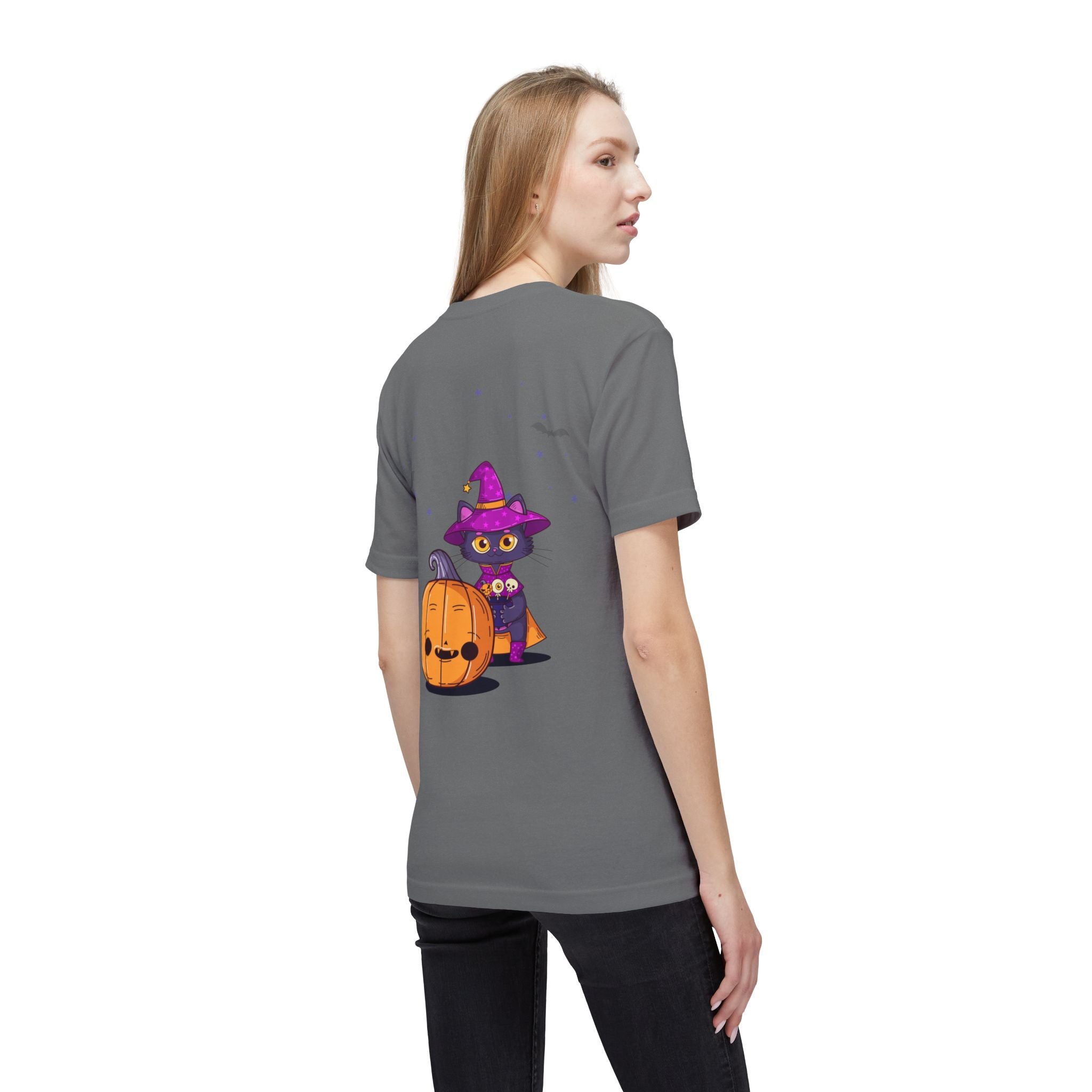 Halloween with Witch's Cats | Unisex Midweight T-shirt, Made in US