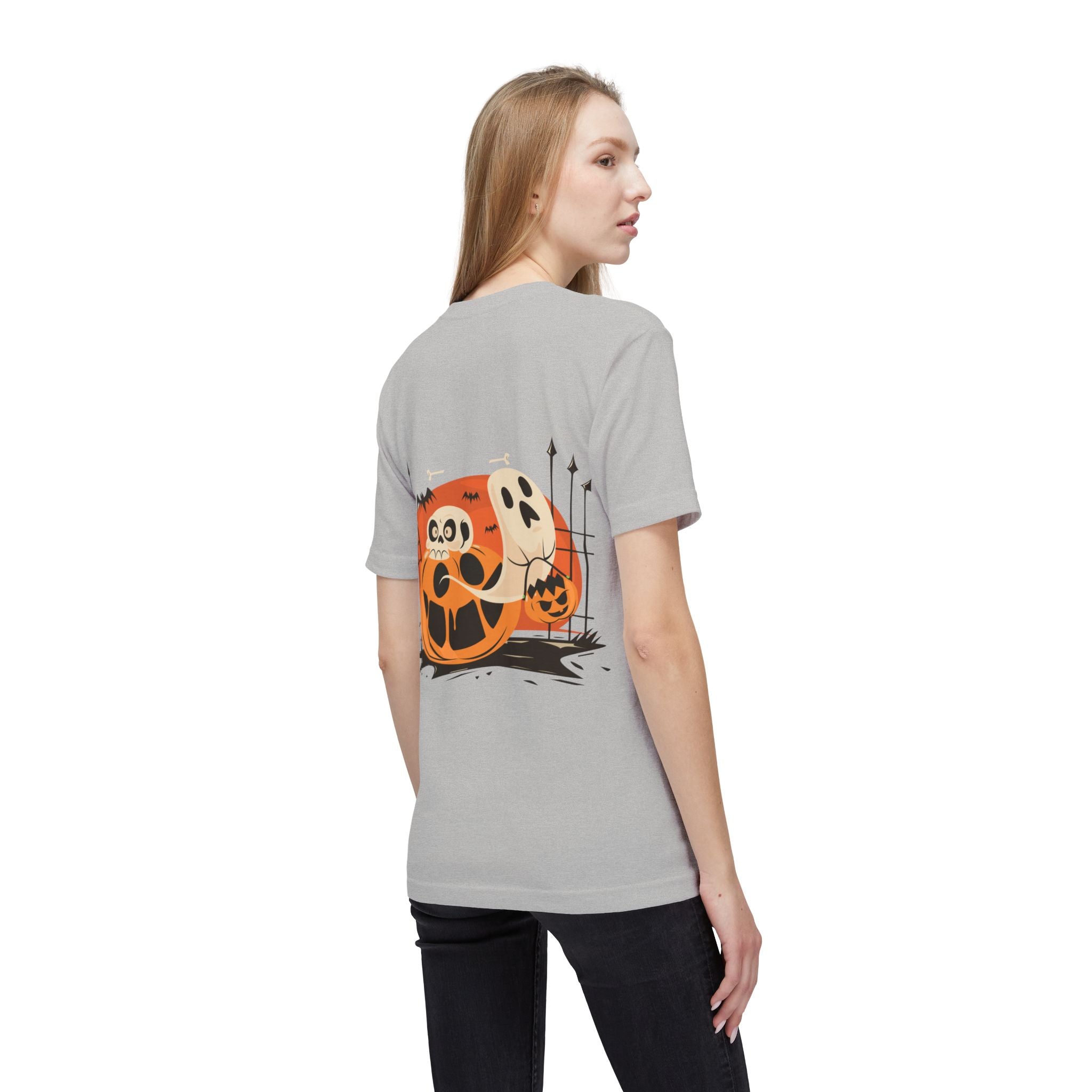 Halloween with Pumpkins | Unisex Midweight T-shirt, Made in US