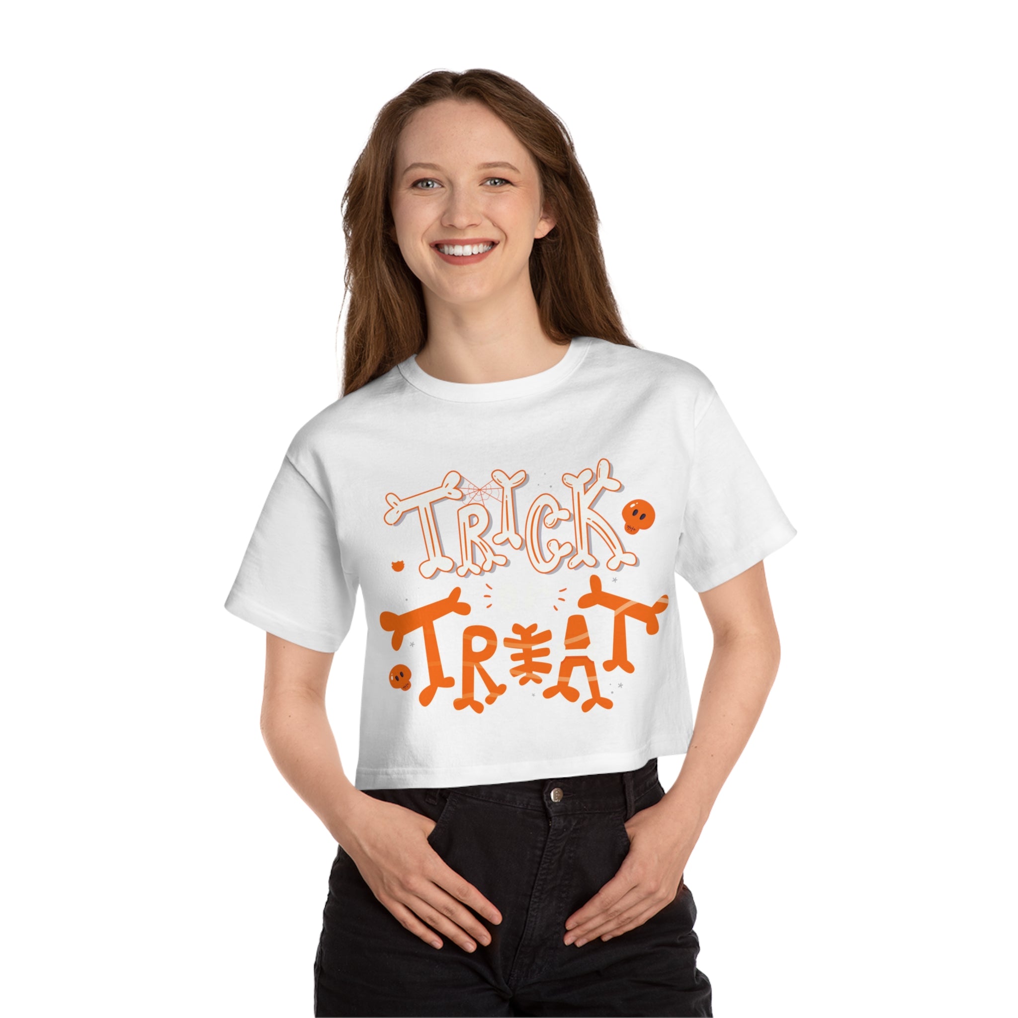 Halloween Trick or Treat | Champion Women's Heritage Cropped T-Shirt