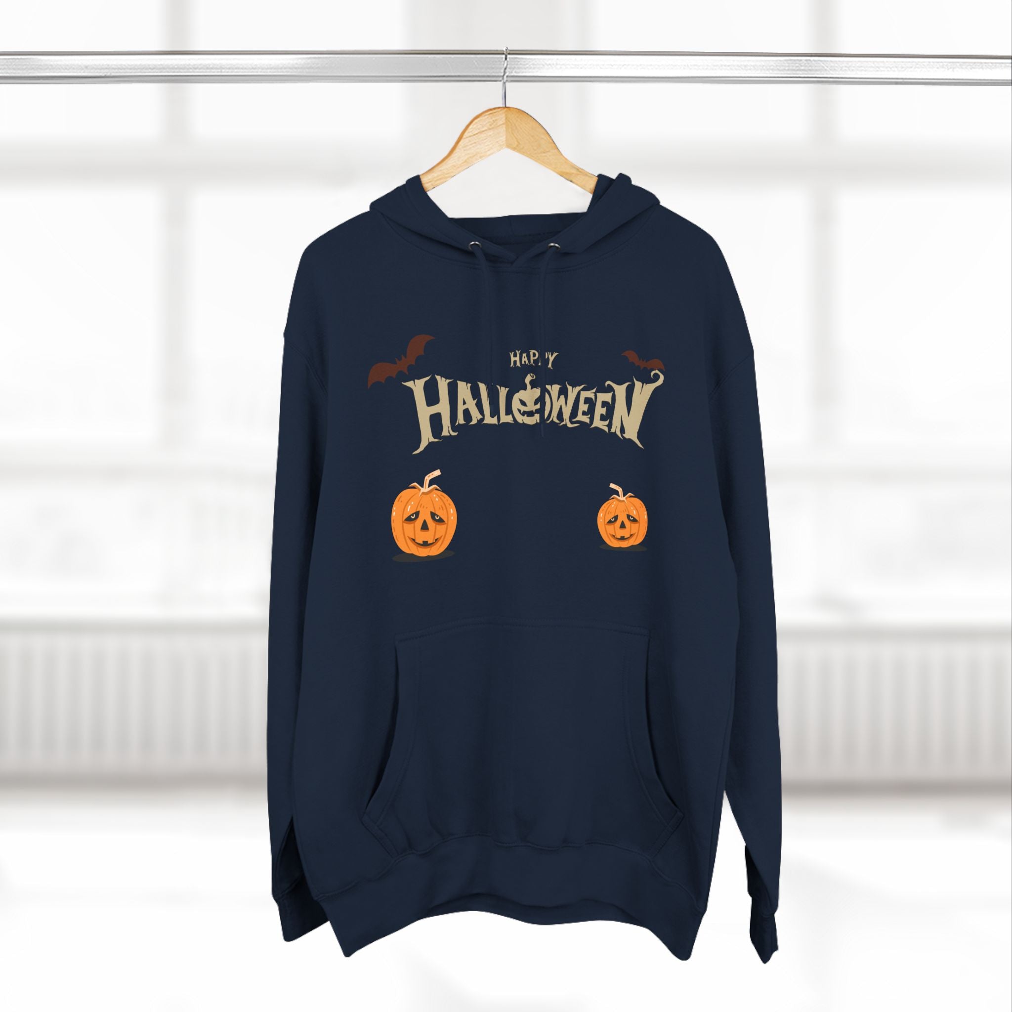 Halloween with Pumpkins | Three-Panel Fleece Hoodie