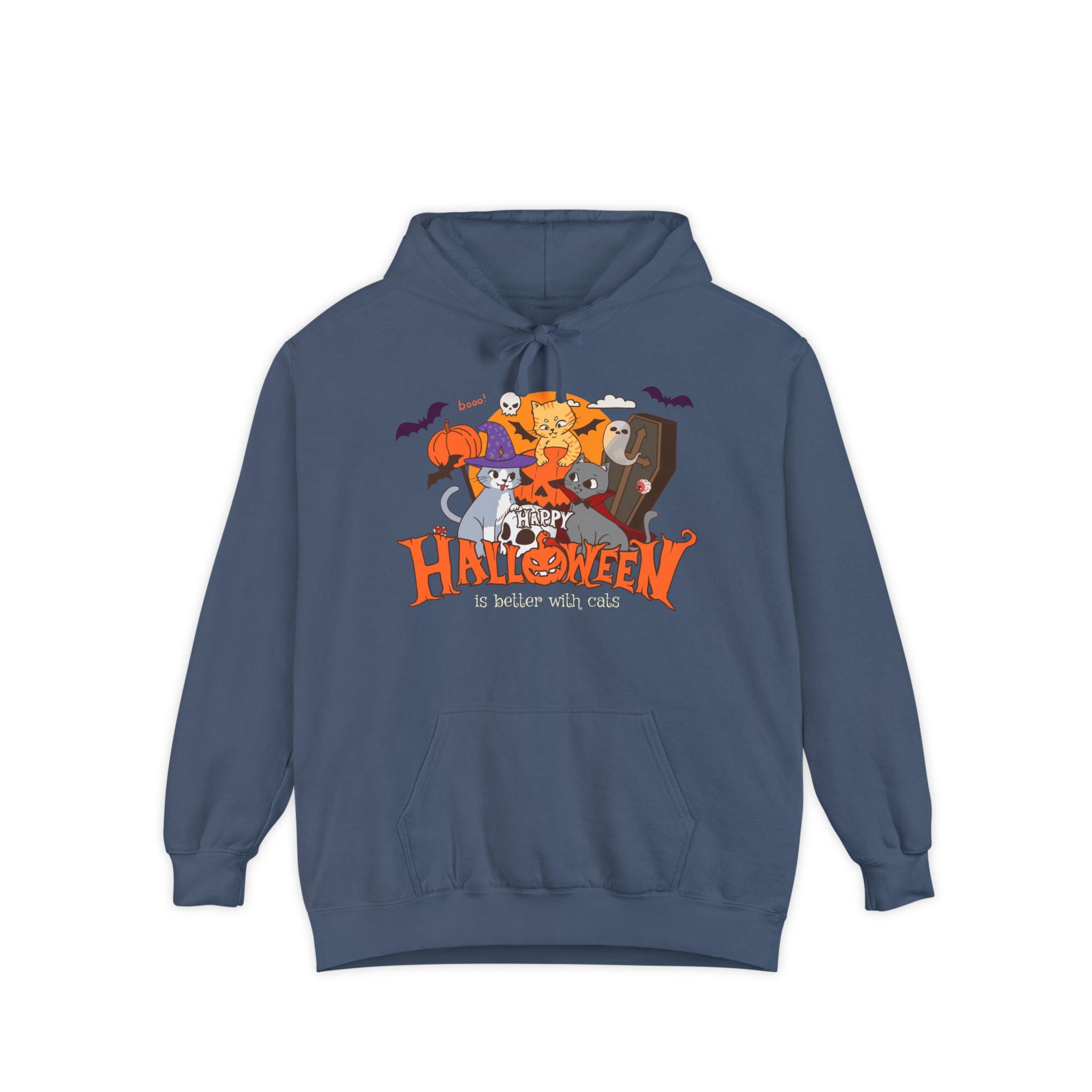 Halloween is Better with Cats | Unisex Garment-Dyed Hoodie