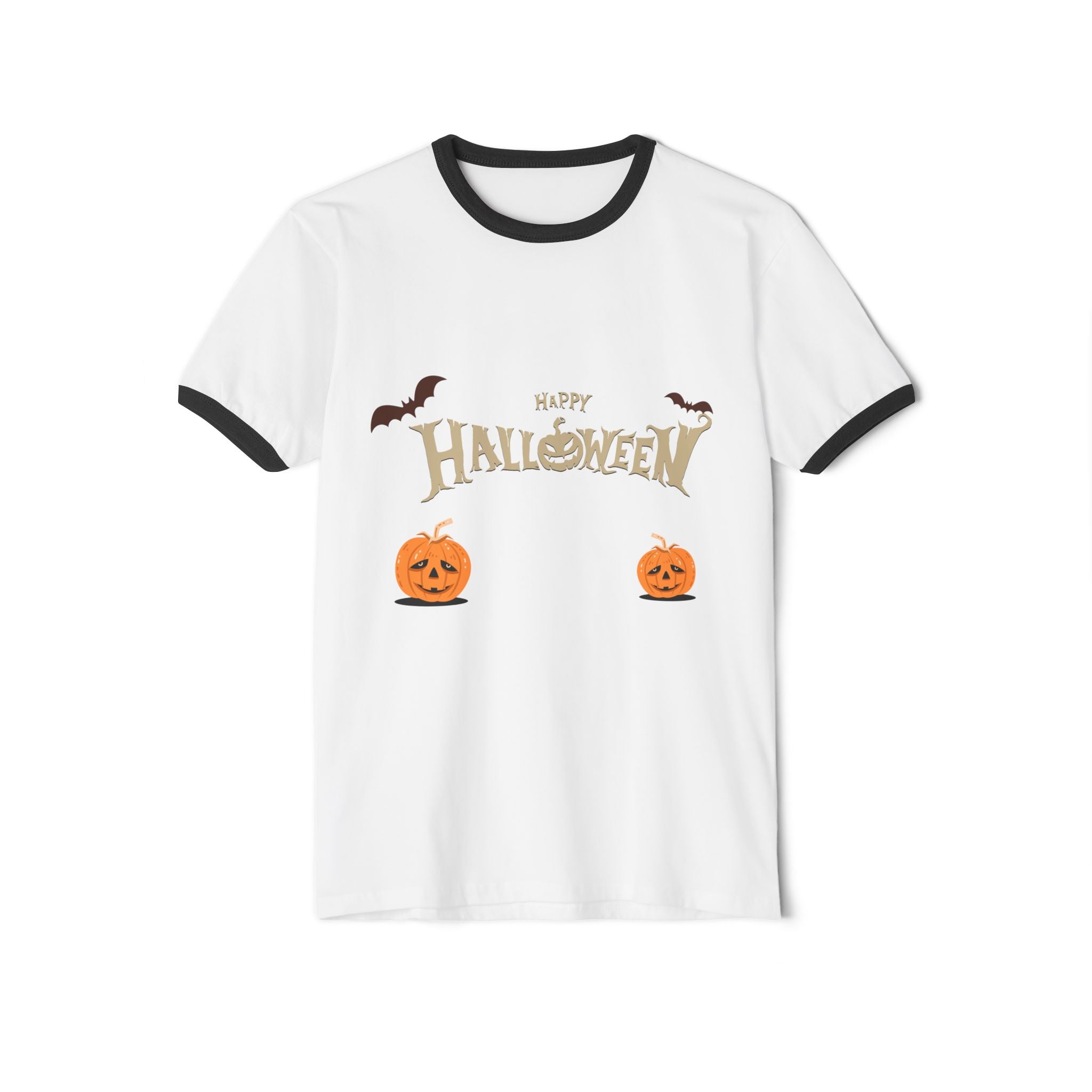 Halloween with Pumpkins | Unisex Cotton Ringer T-Shirt