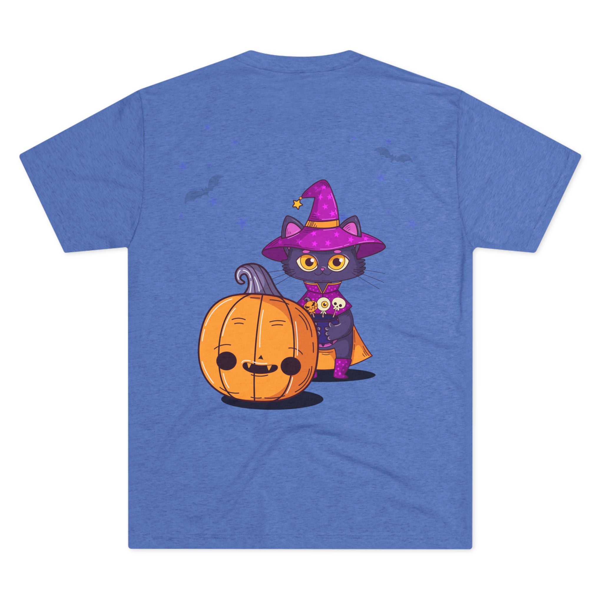Halloween with Witch's Cats | Unisex Tri-Blend Crew Tee