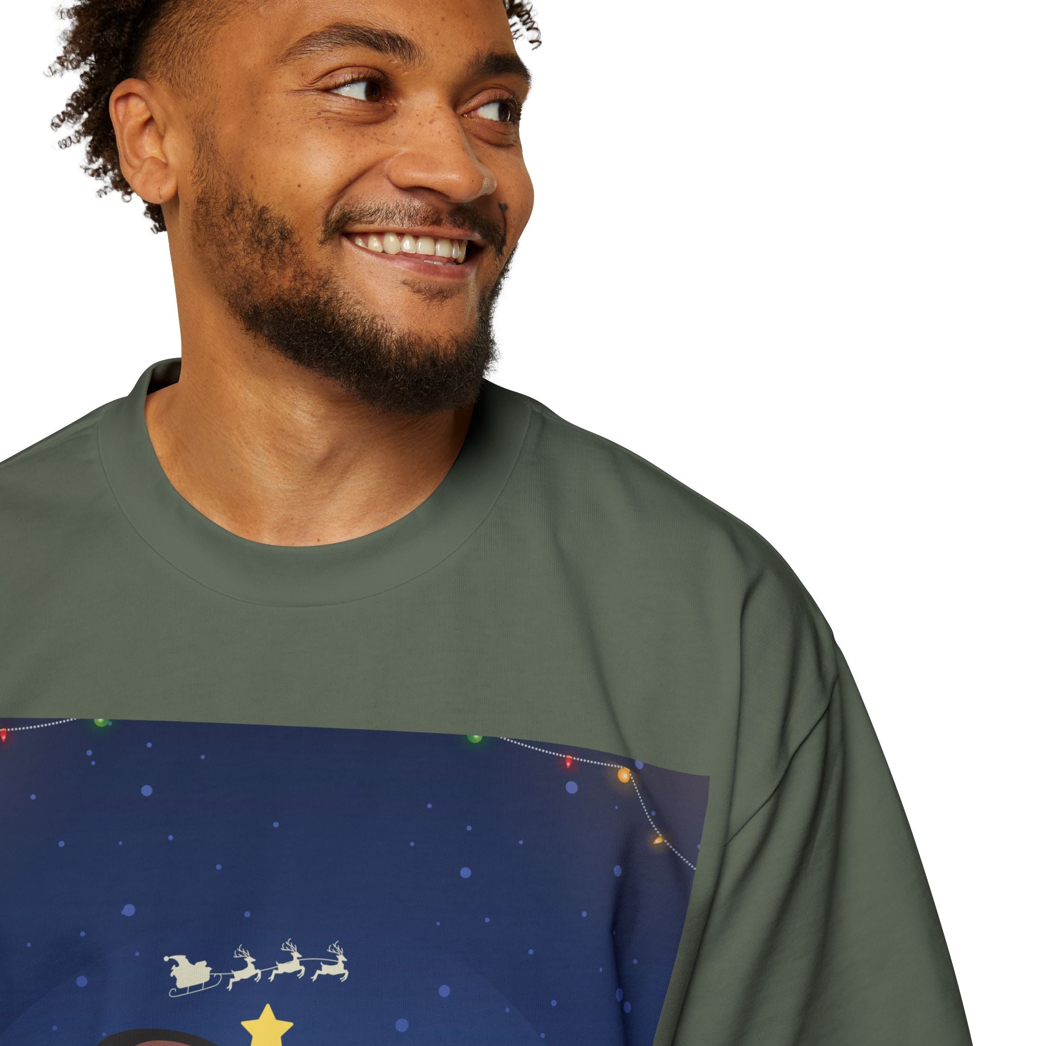 Happy Christmas Family | Men's Heavy Oversized Tee