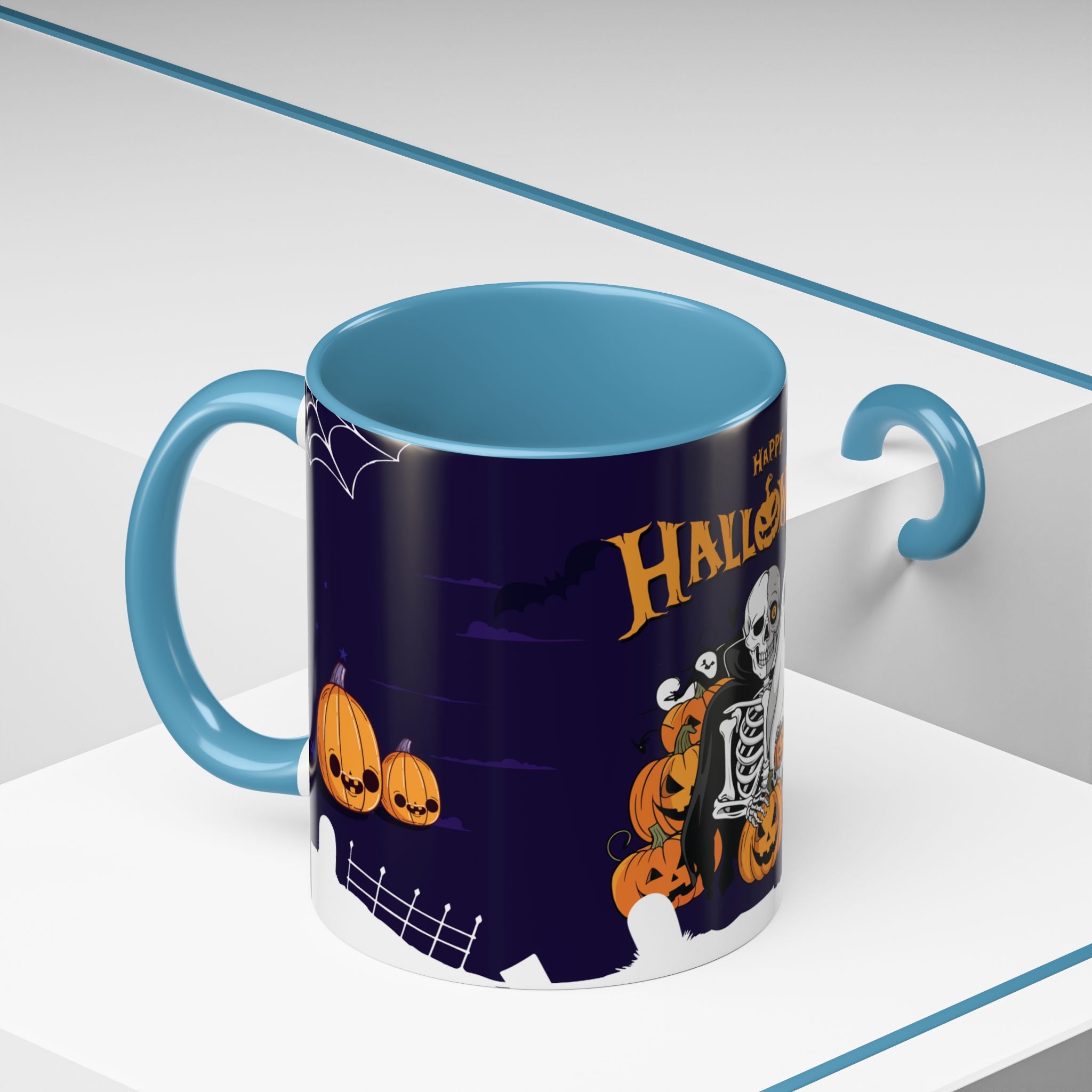 Happy Halloween with Skeleton | Accent Coffee Mug
