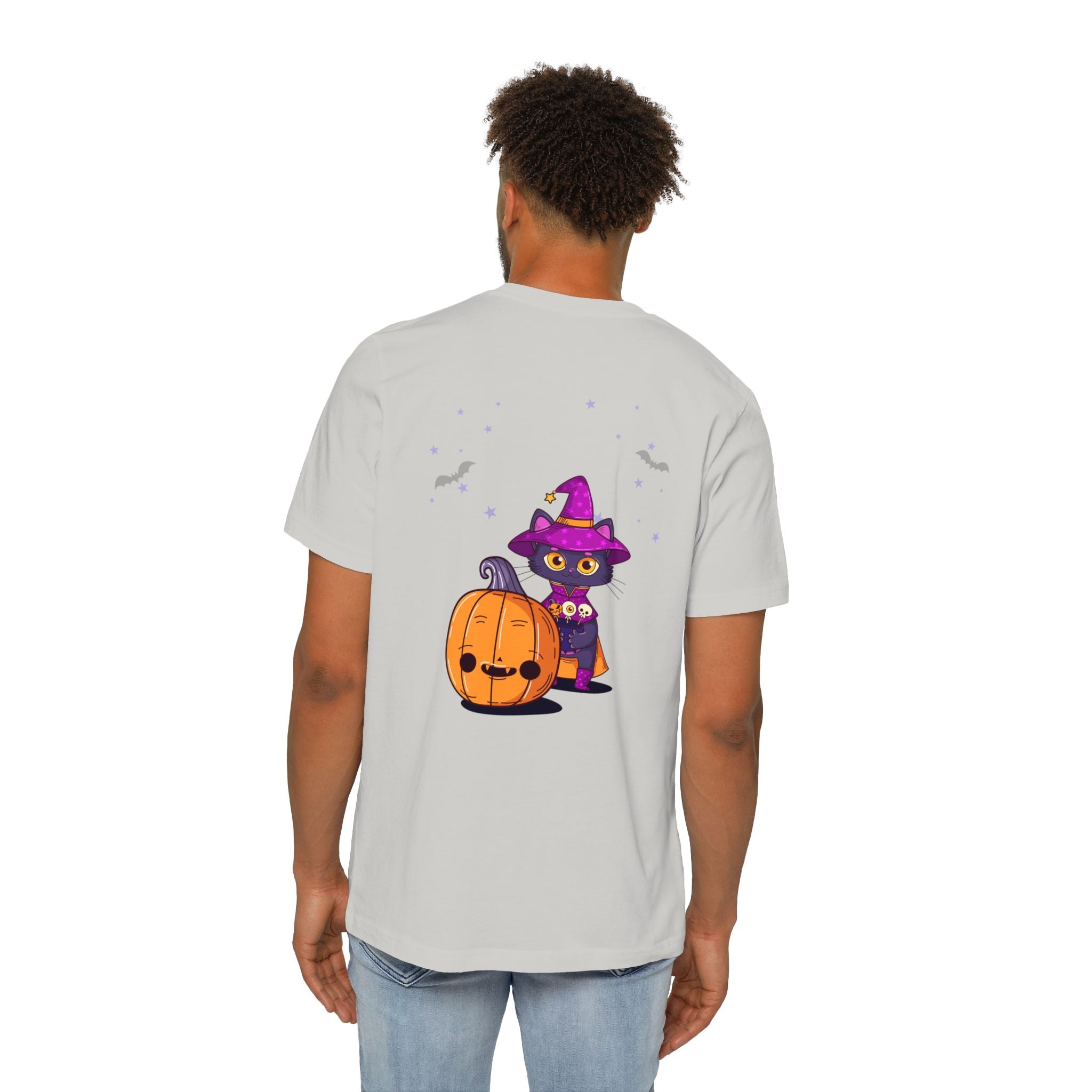 Halloween with Witch's Cats | USA-Made Unisex Short-Sleeve Jersey T-Shirt