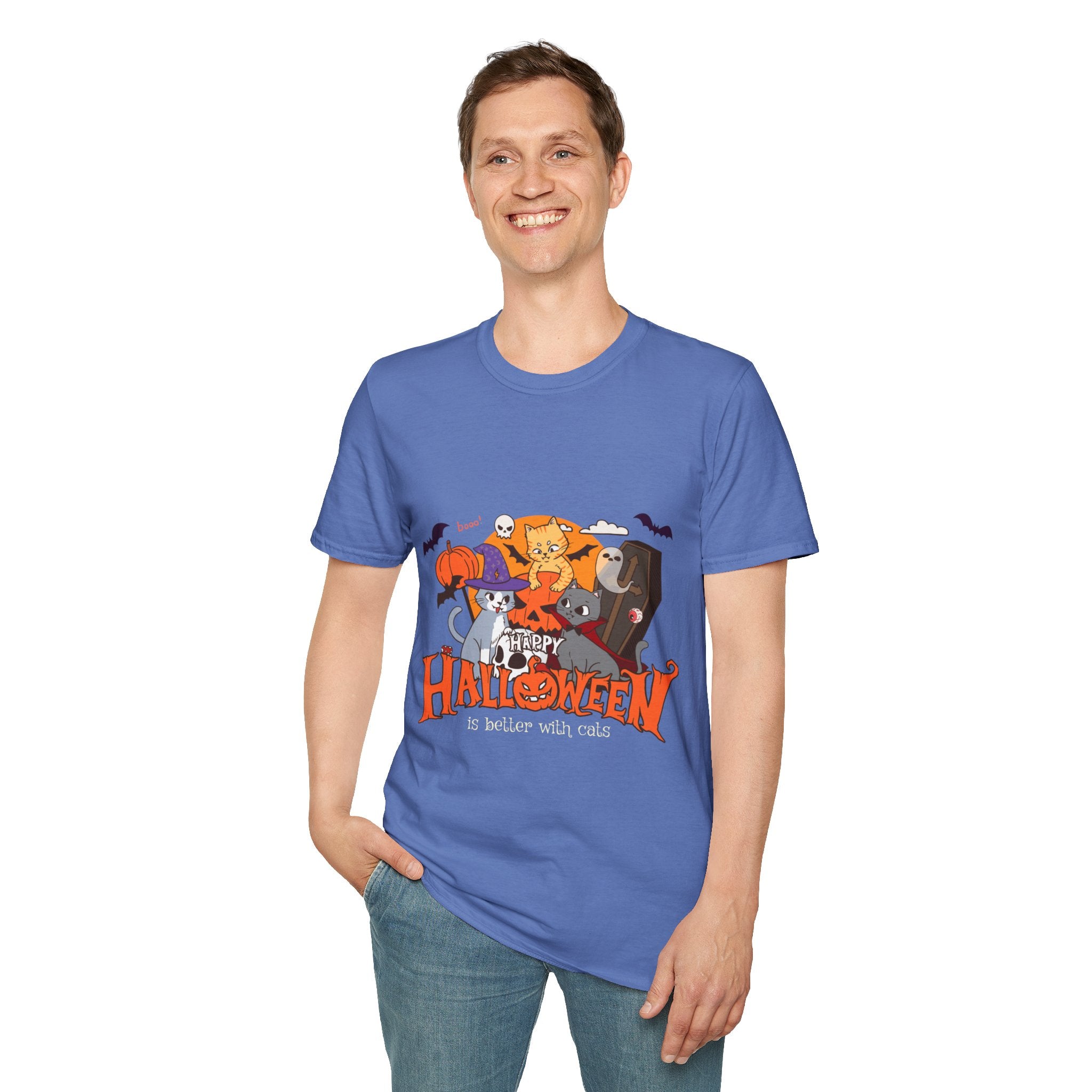 Halloween is Better with Cats | Unisex Softstyle T-Shirt