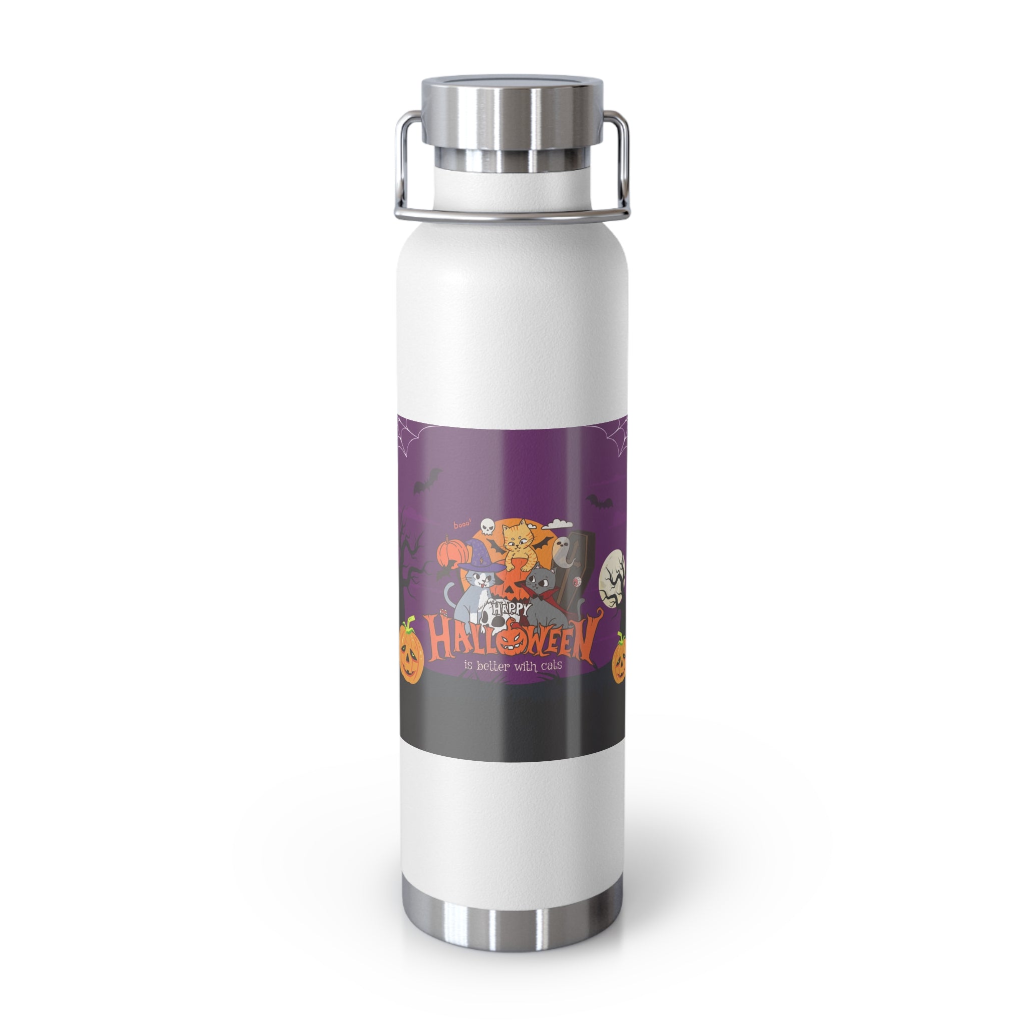 Happy Halloween is Better with Cats | Copper Vacuum Insulated Bottle