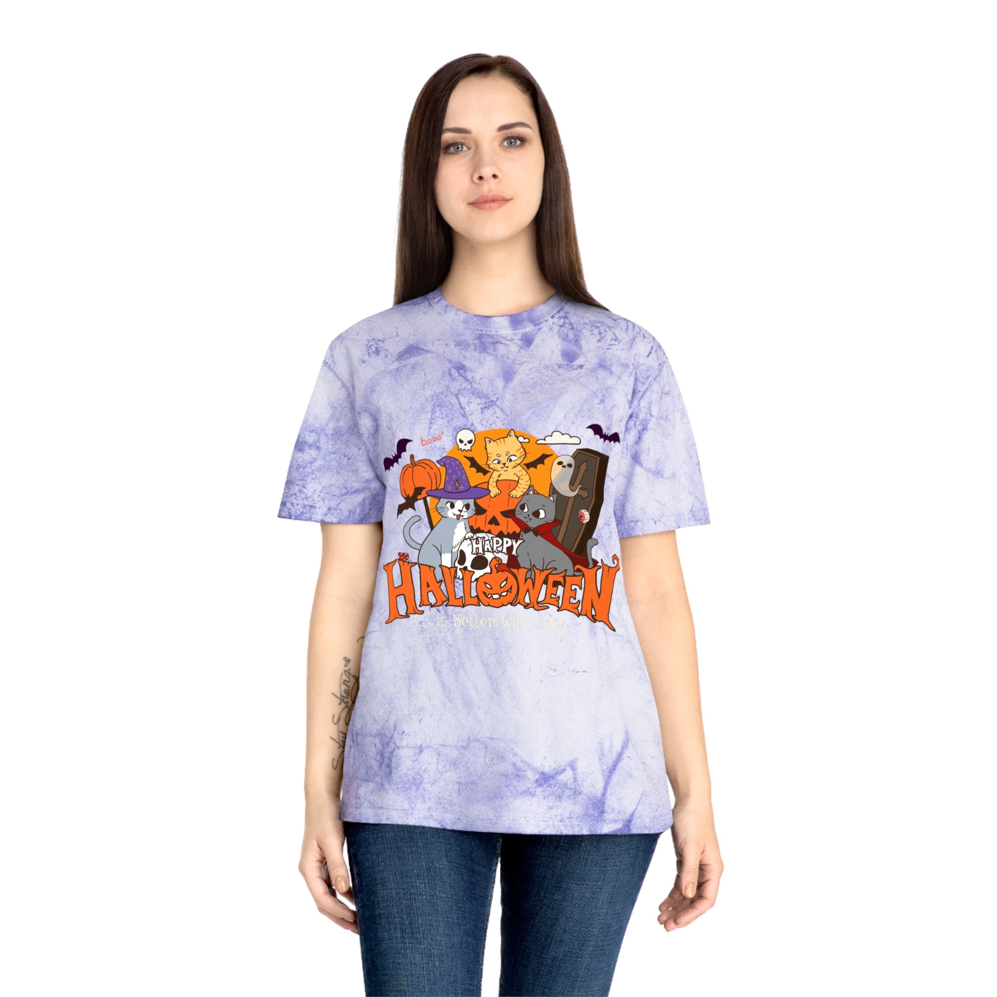Halloween is Better with Cats | Unisex Color Blast T-Shirt