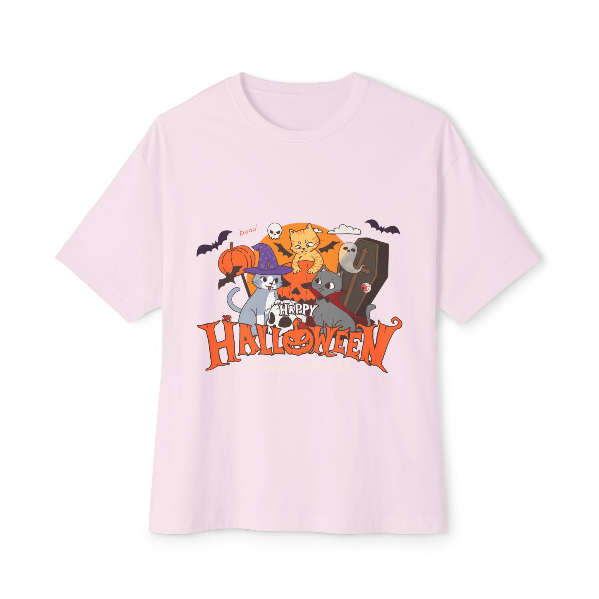 Halloween is Better with Cats | Unisex Oversized Boxy Tee