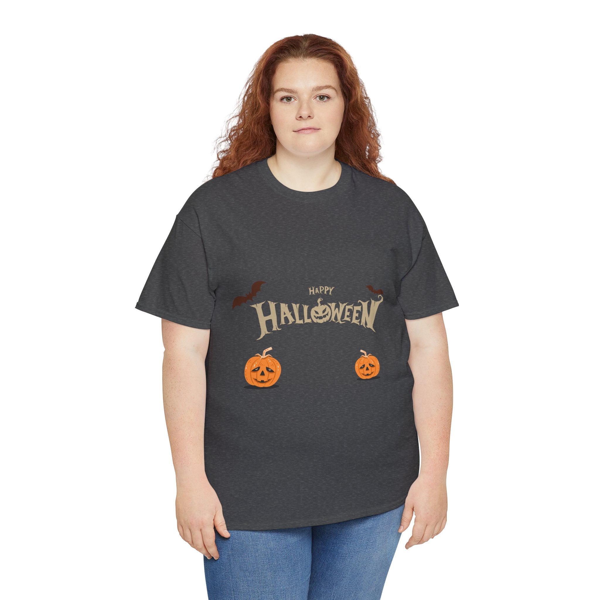 Halloween with Pumpkin | Unisex Heavy Cotton Tee