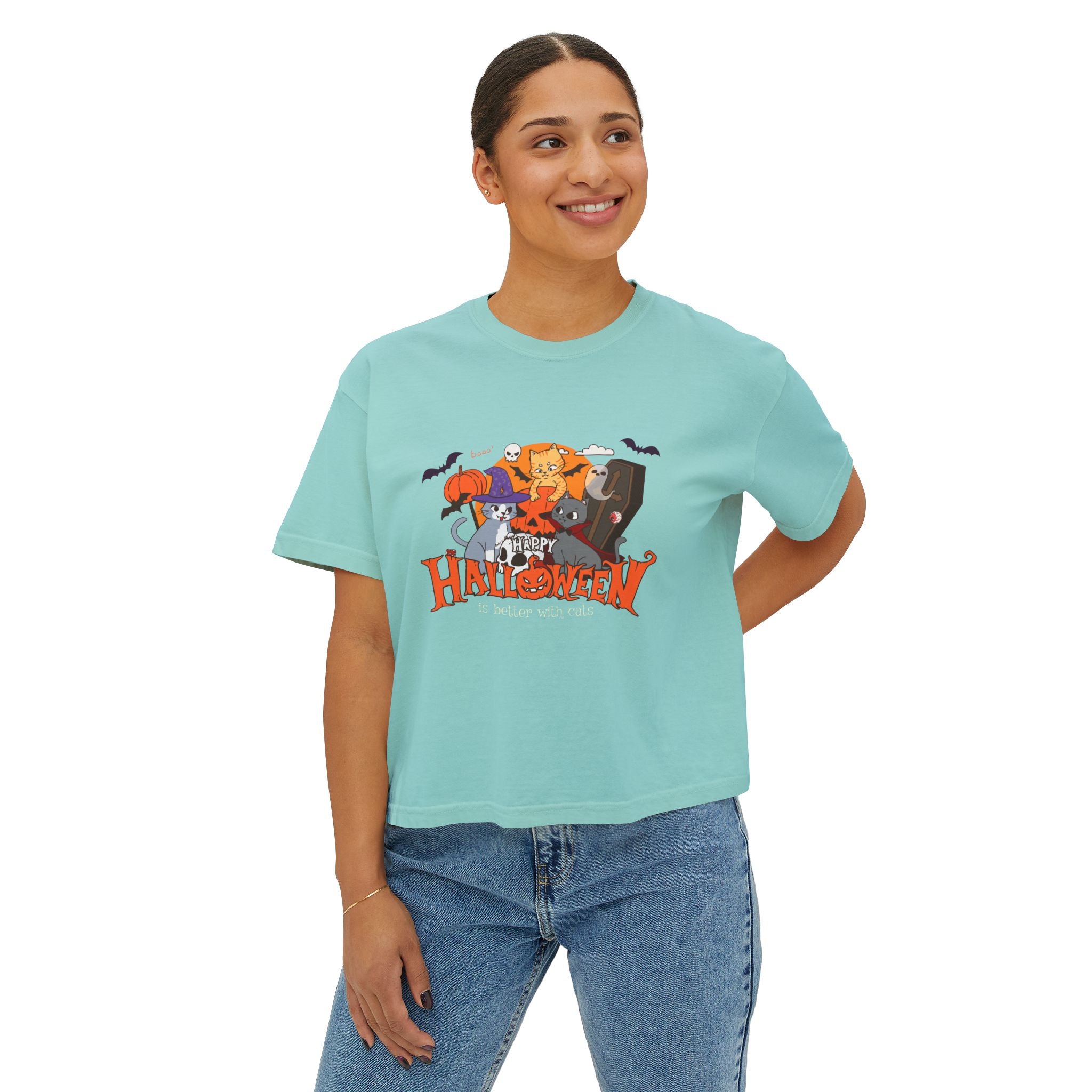Halloween is Better with Cats | Women's Boxy Tee