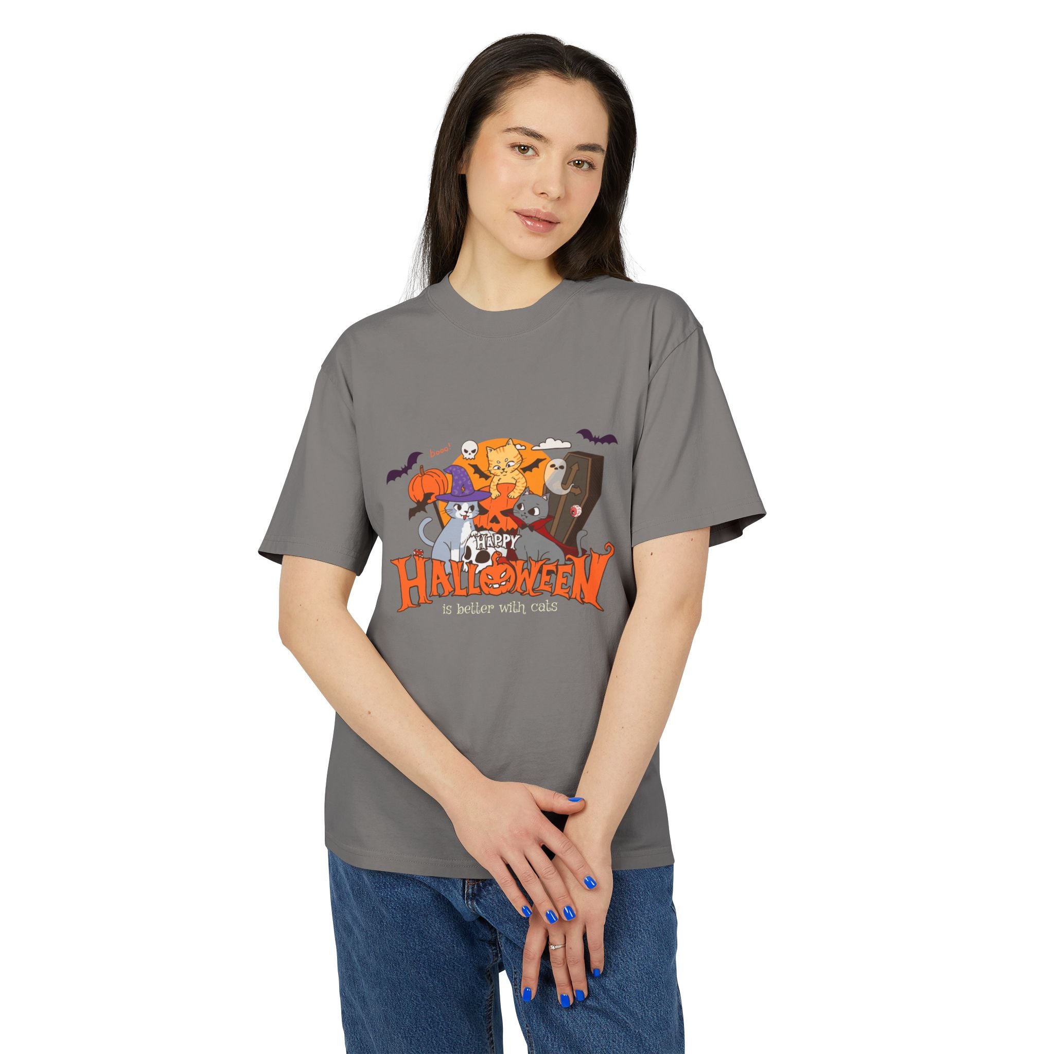 Halloween is Better with Cats | Unisex Heavy Faded Tee