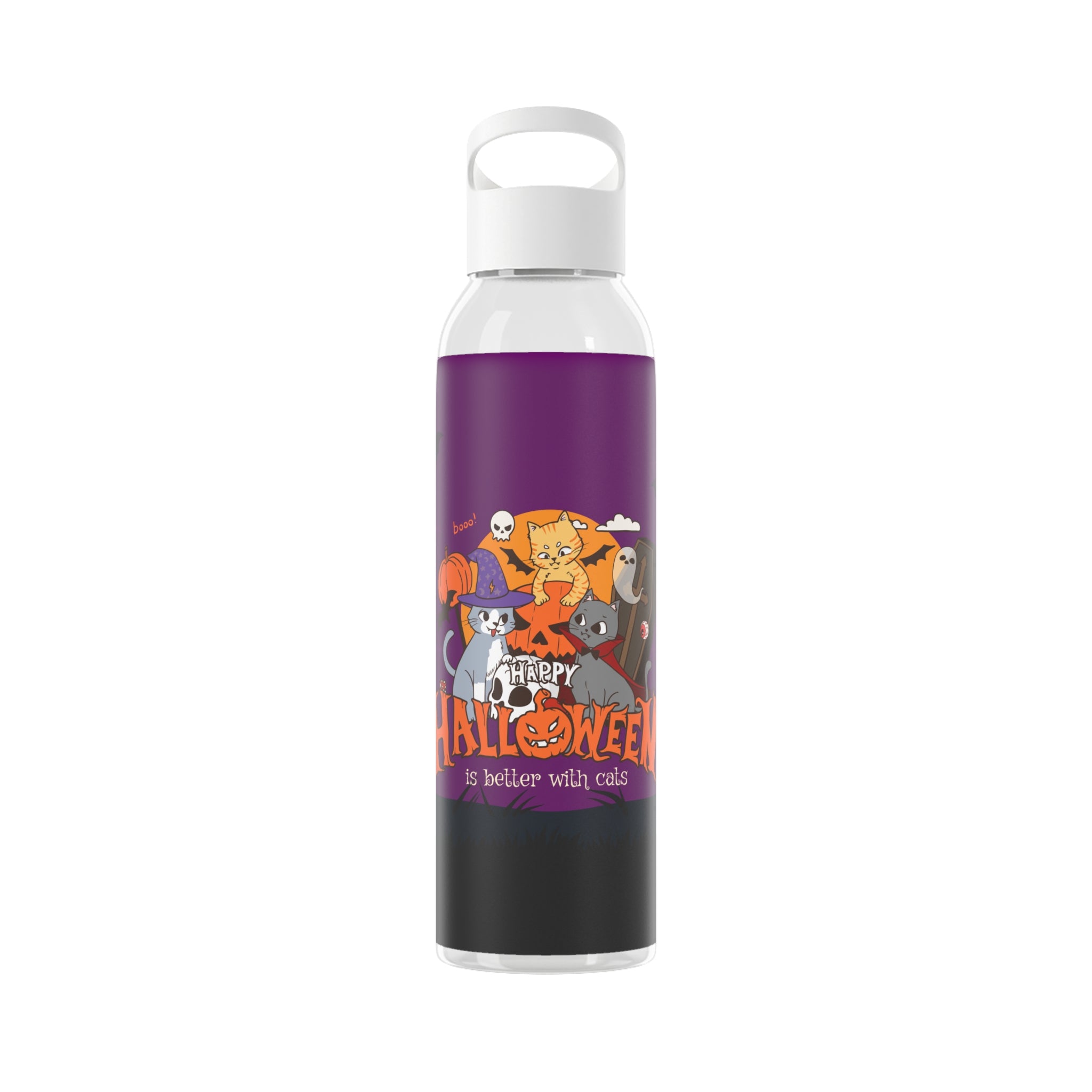 Happy Halloween is Better with Cats | Sky Water Bottle