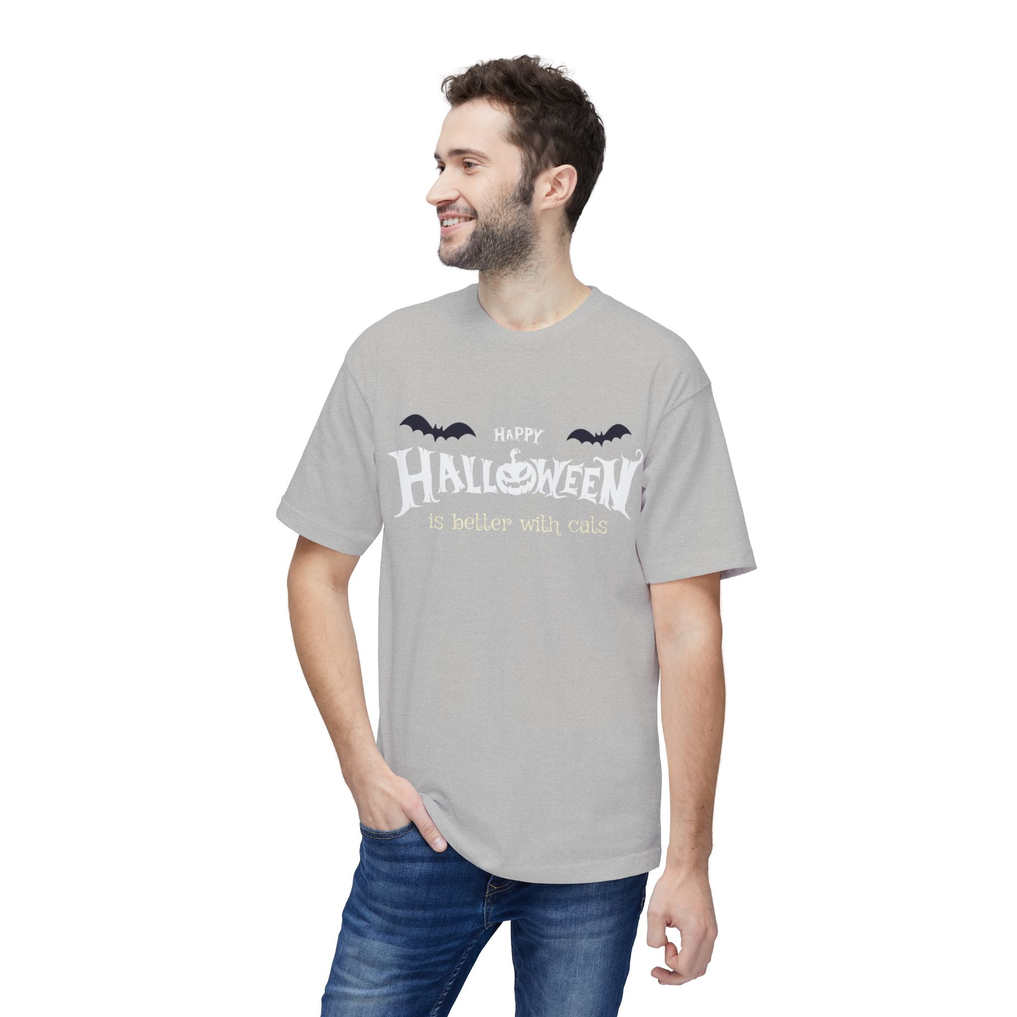 Halloween with Witch's Cats | Unisex Midweight T-shirt, Made in US