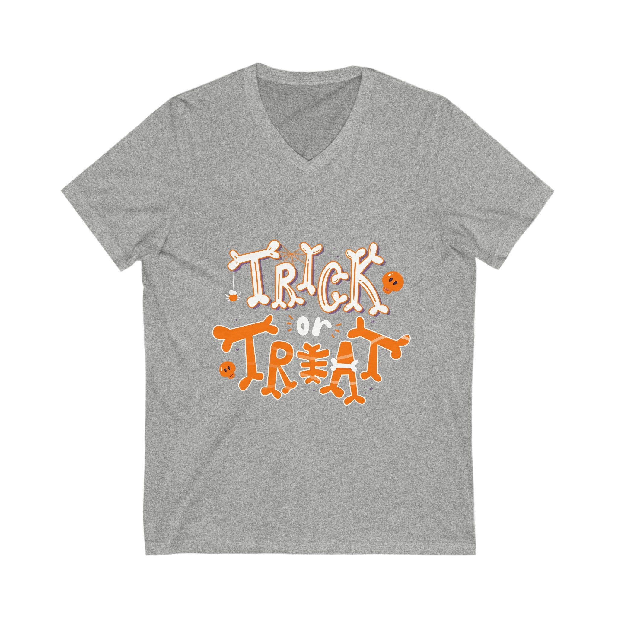Halloween Trick or Treat  | Unisex Jersey Short Sleeve V-Neck Tee