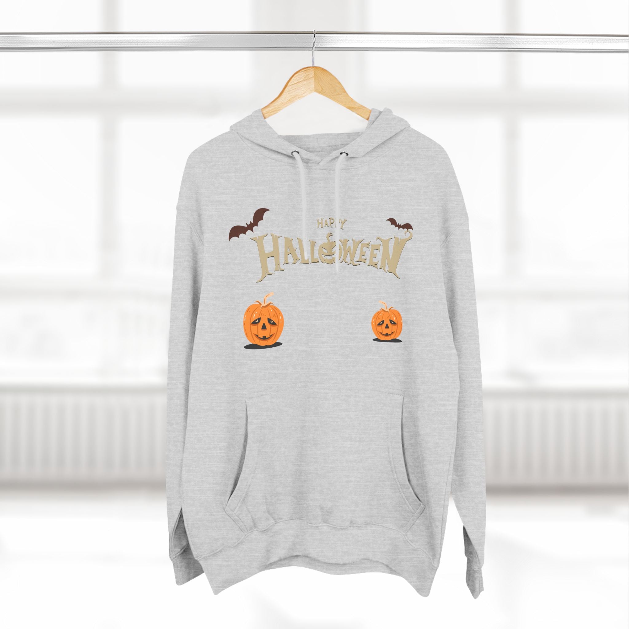 Halloween with Pumpkins | Three-Panel Fleece Hoodie