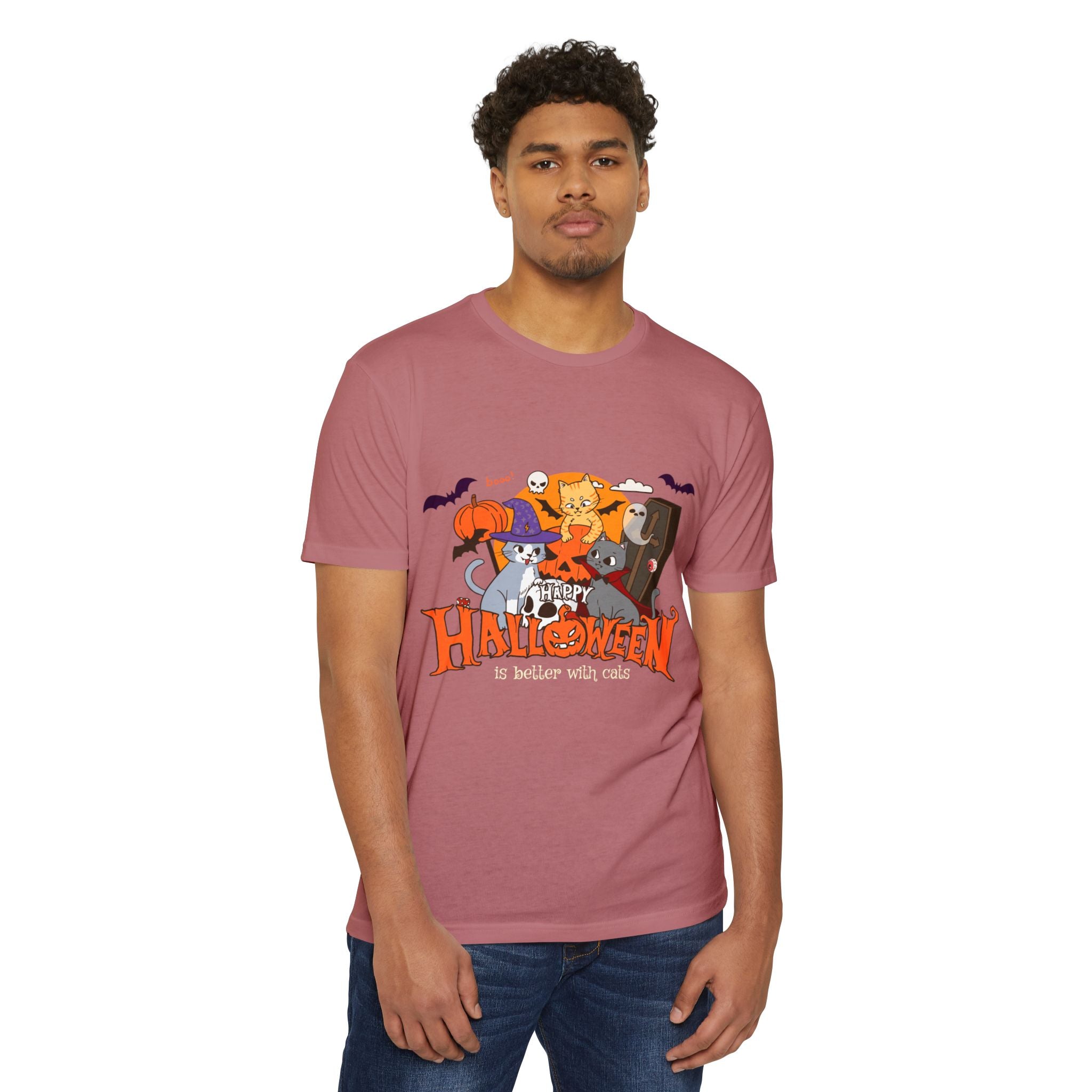 Halloween is Better with Cats | Unisex CVC Jersey T-shirt