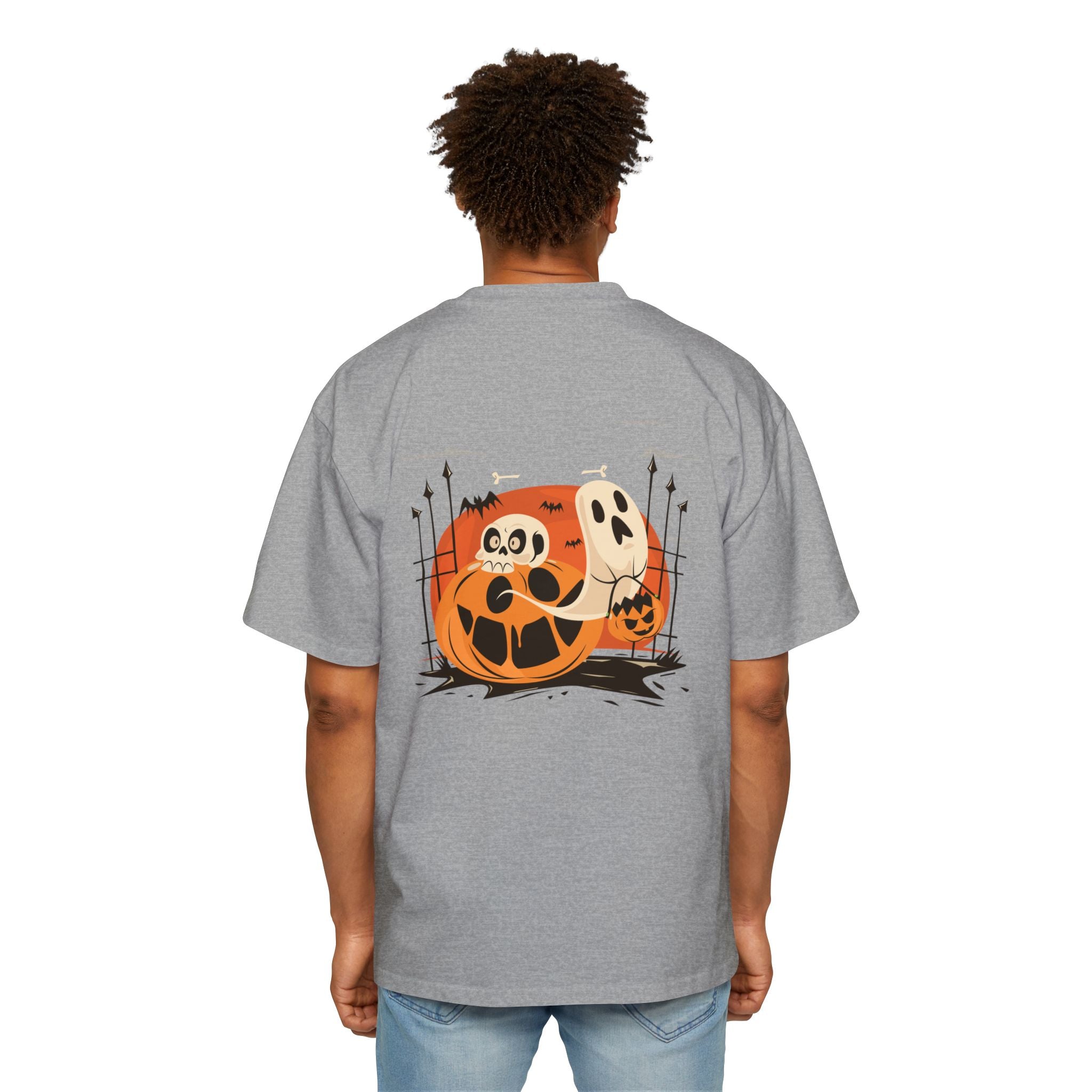 Halloween with Pumpkins | Men's Heavy Oversized Tee