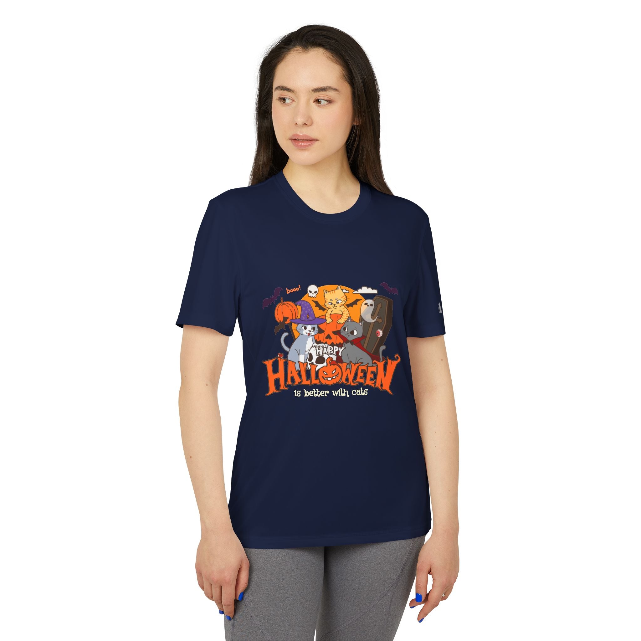 Halloween is Better with Cats | adidas Unisex Sport T-shirt