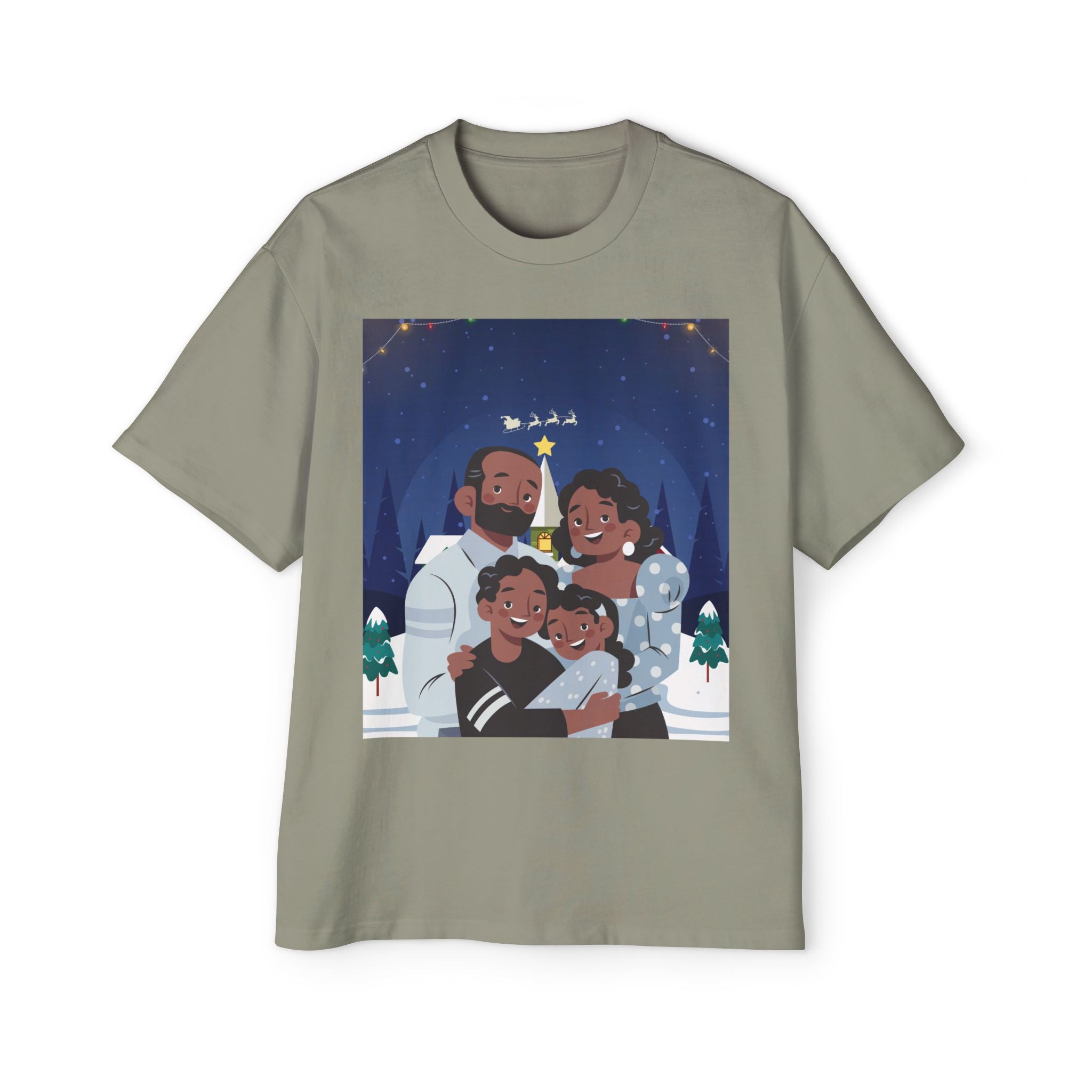 Happy Christmas Family | Men's Heavy Oversized Tee