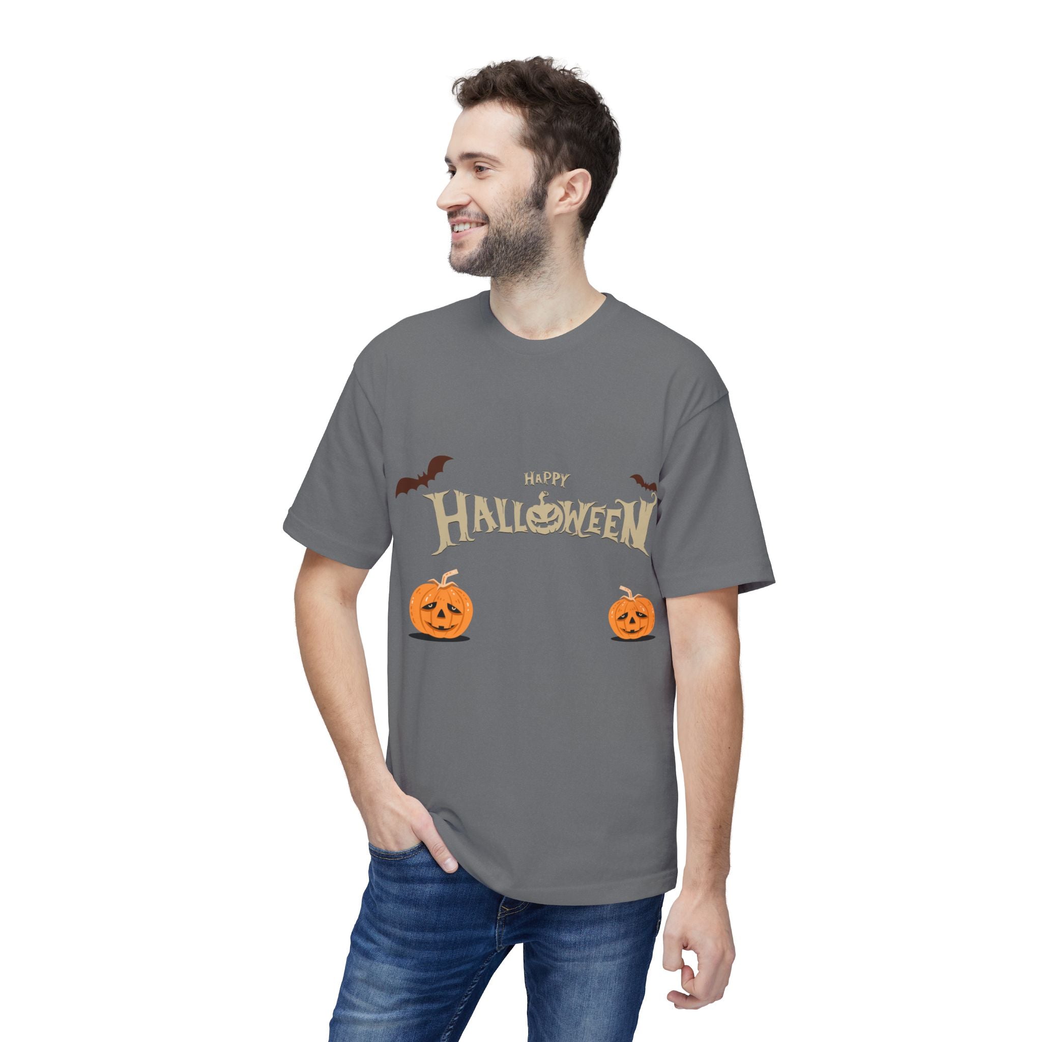 Halloween with Pumpkins | Unisex Midweight T-shirt, Made in US