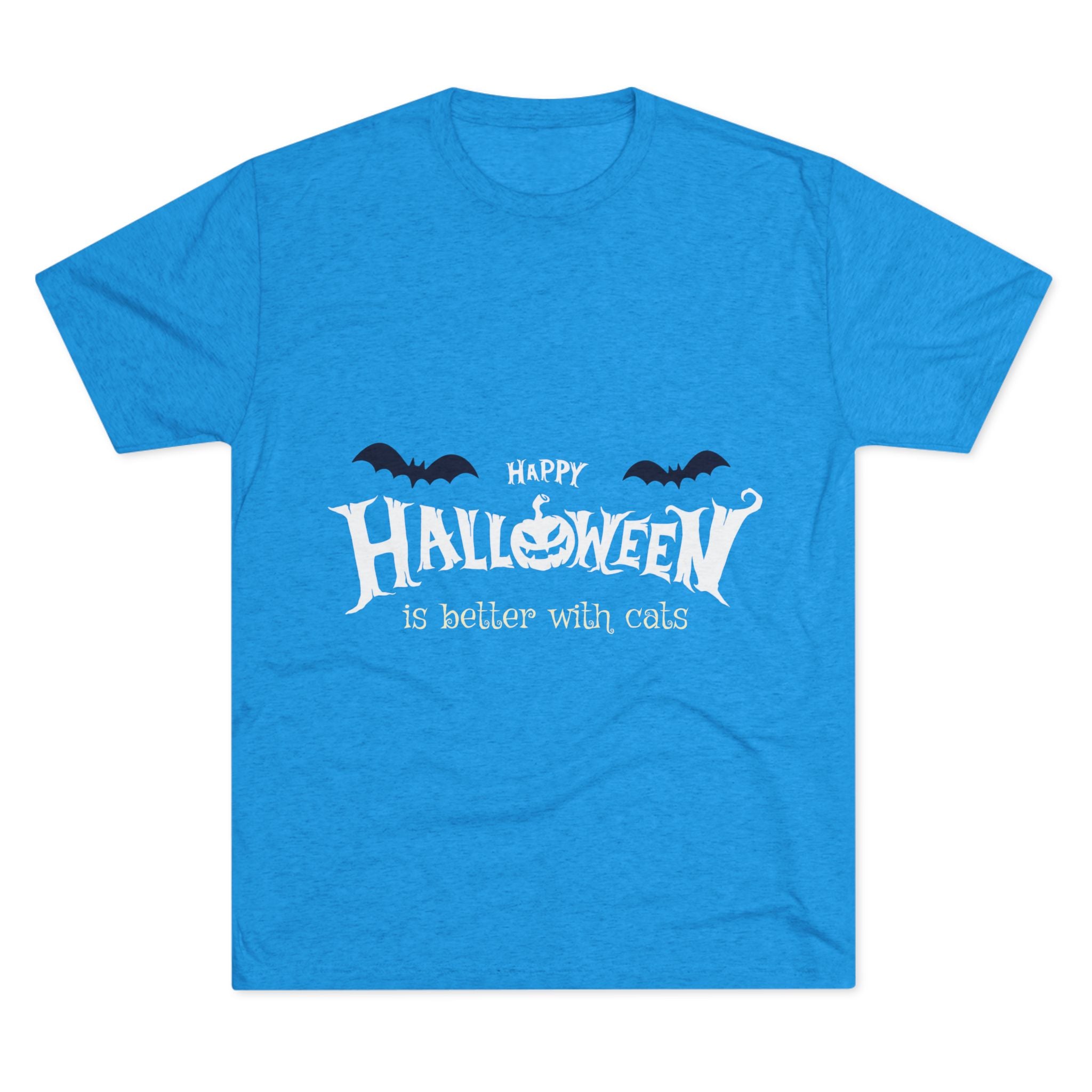 Halloween with Witch's Cats | Unisex Tri-Blend Crew Tee