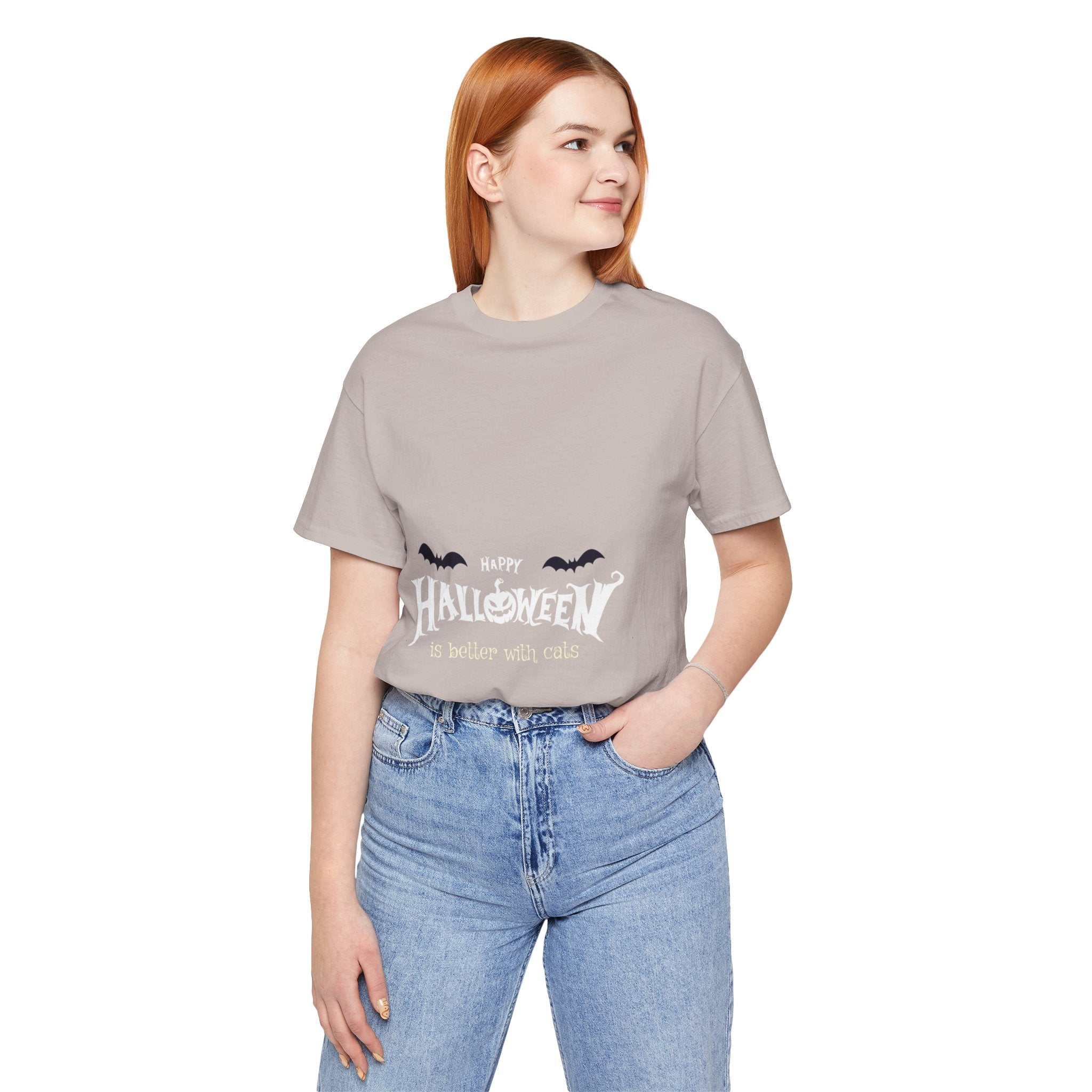 Halloween with Witch's Cats | Unisex Jersey Short Sleeve Tee