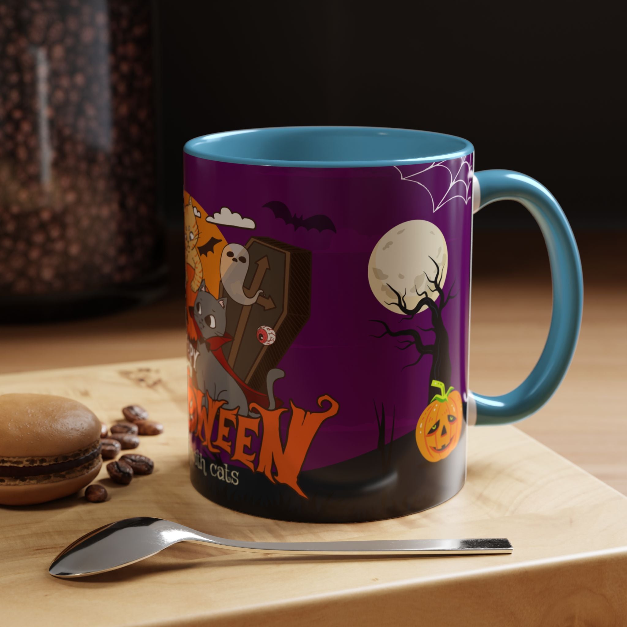 Happpy Halloween is better with Cats | Accent Coffee Mug
