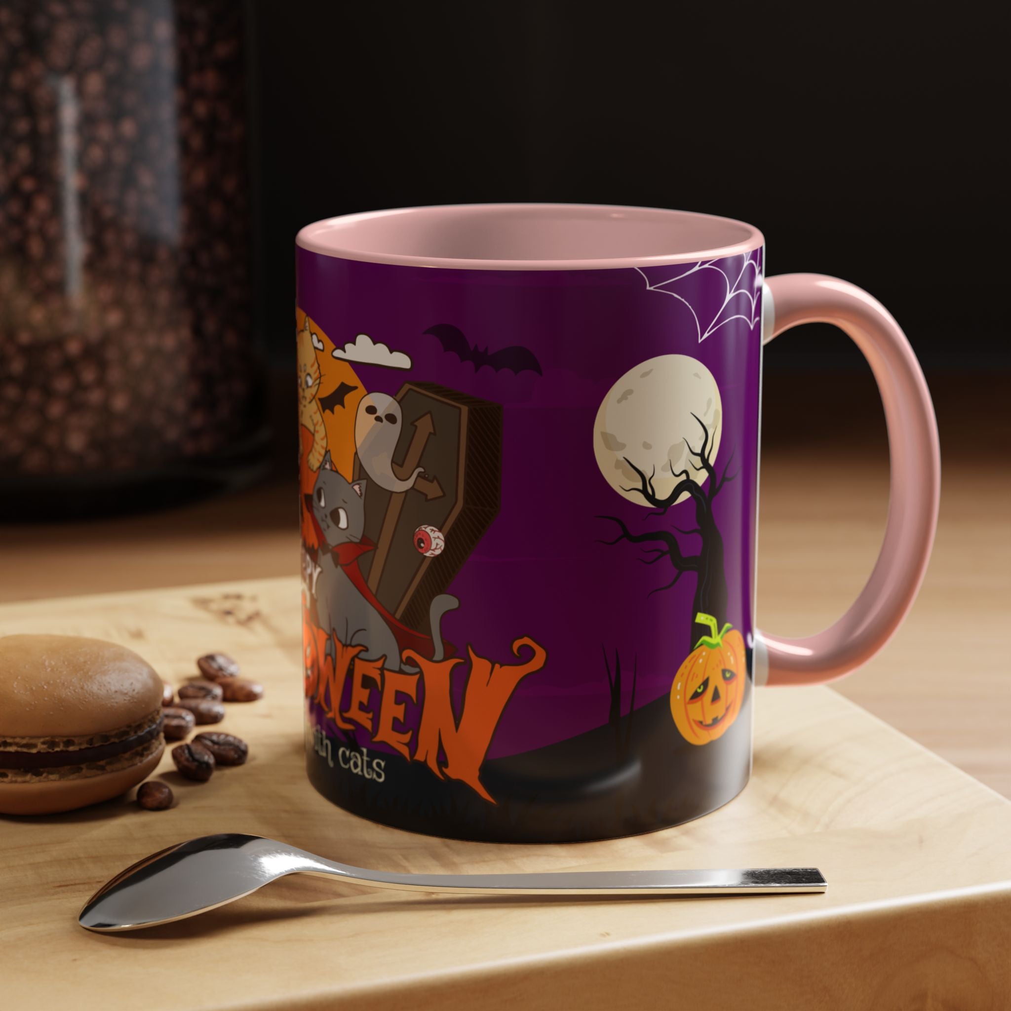 Happpy Halloween is better with Cats | Accent Coffee Mug