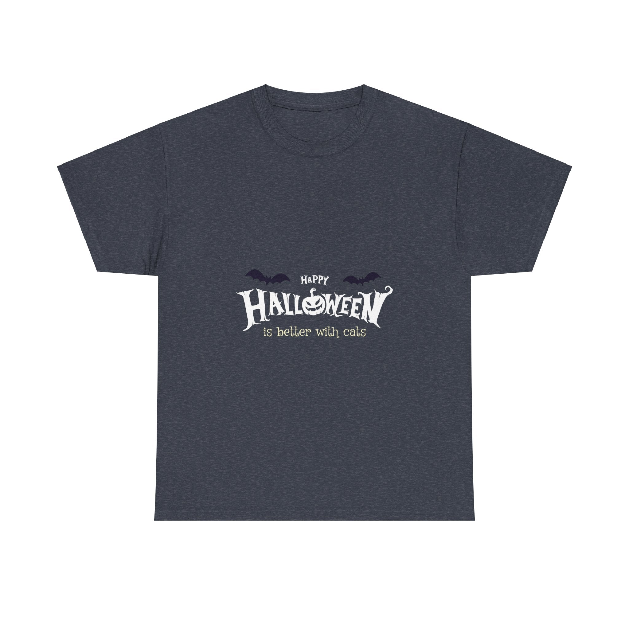 Halloween with Witch's Cats | Unisex Heavy Cotton Tee