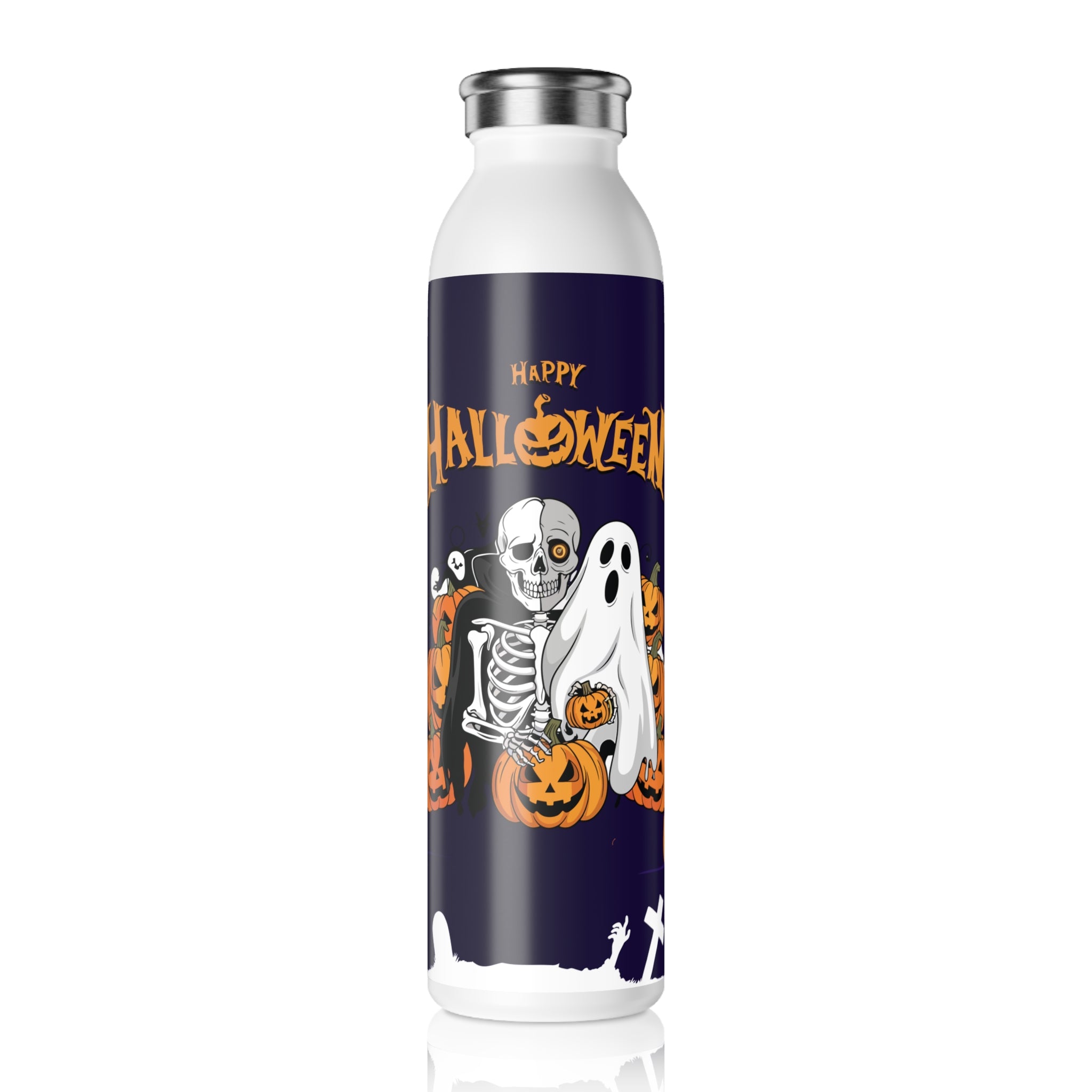 Halloween is Better with Skeleton | Slim Water Bottle