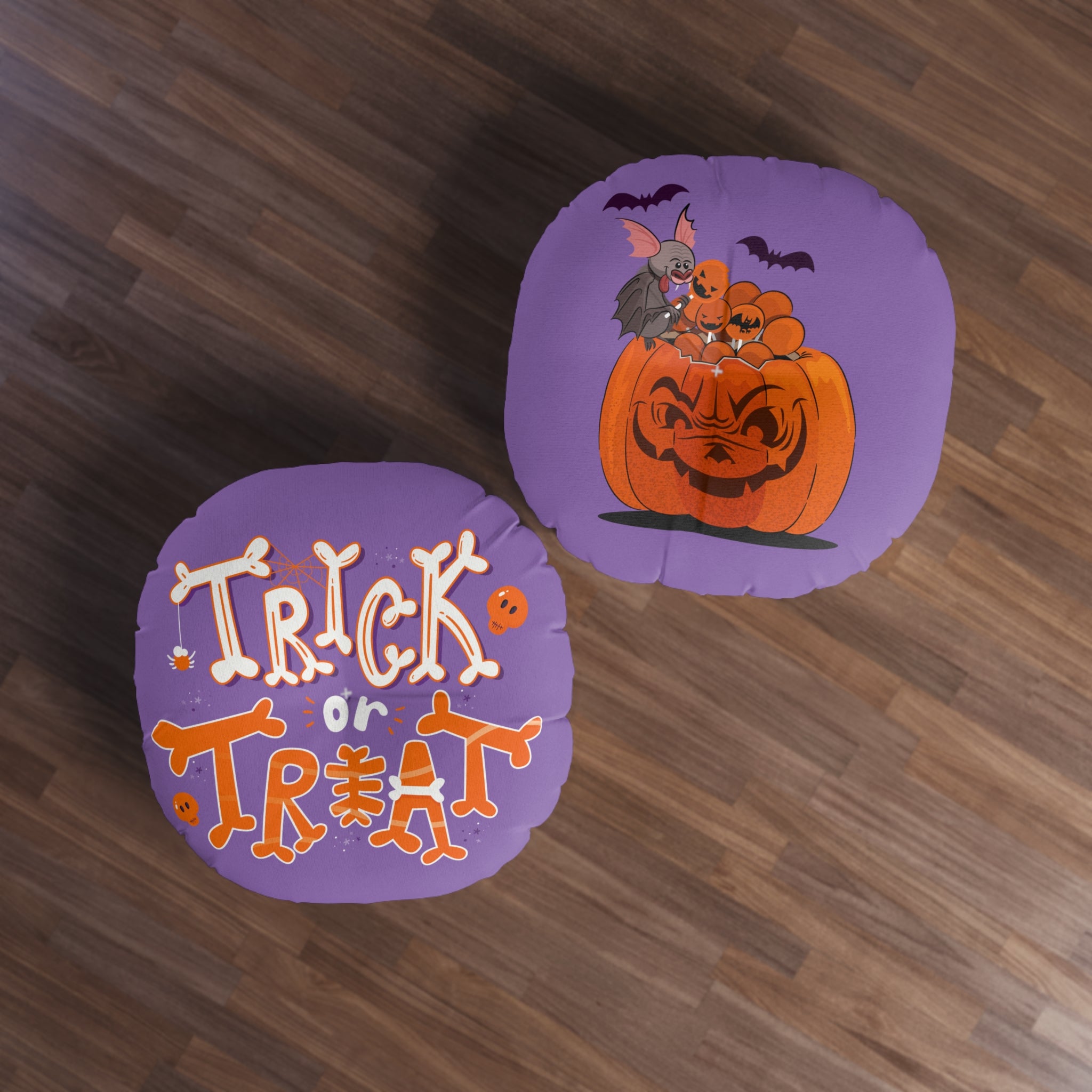 Halloween Trick or Treat | Tufted Floor Pillow, Round