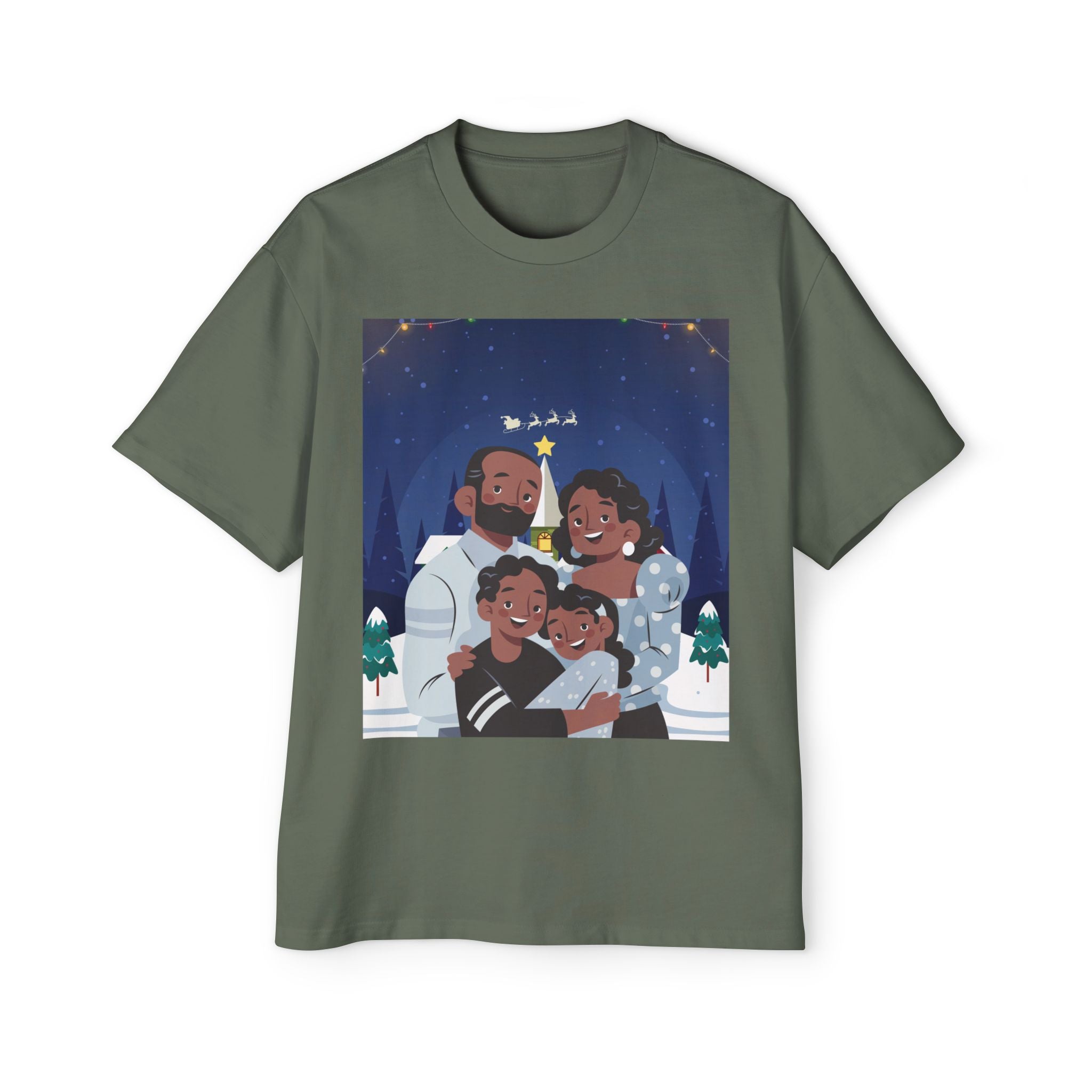 Happy Christmas Family | Men's Heavy Oversized Tee