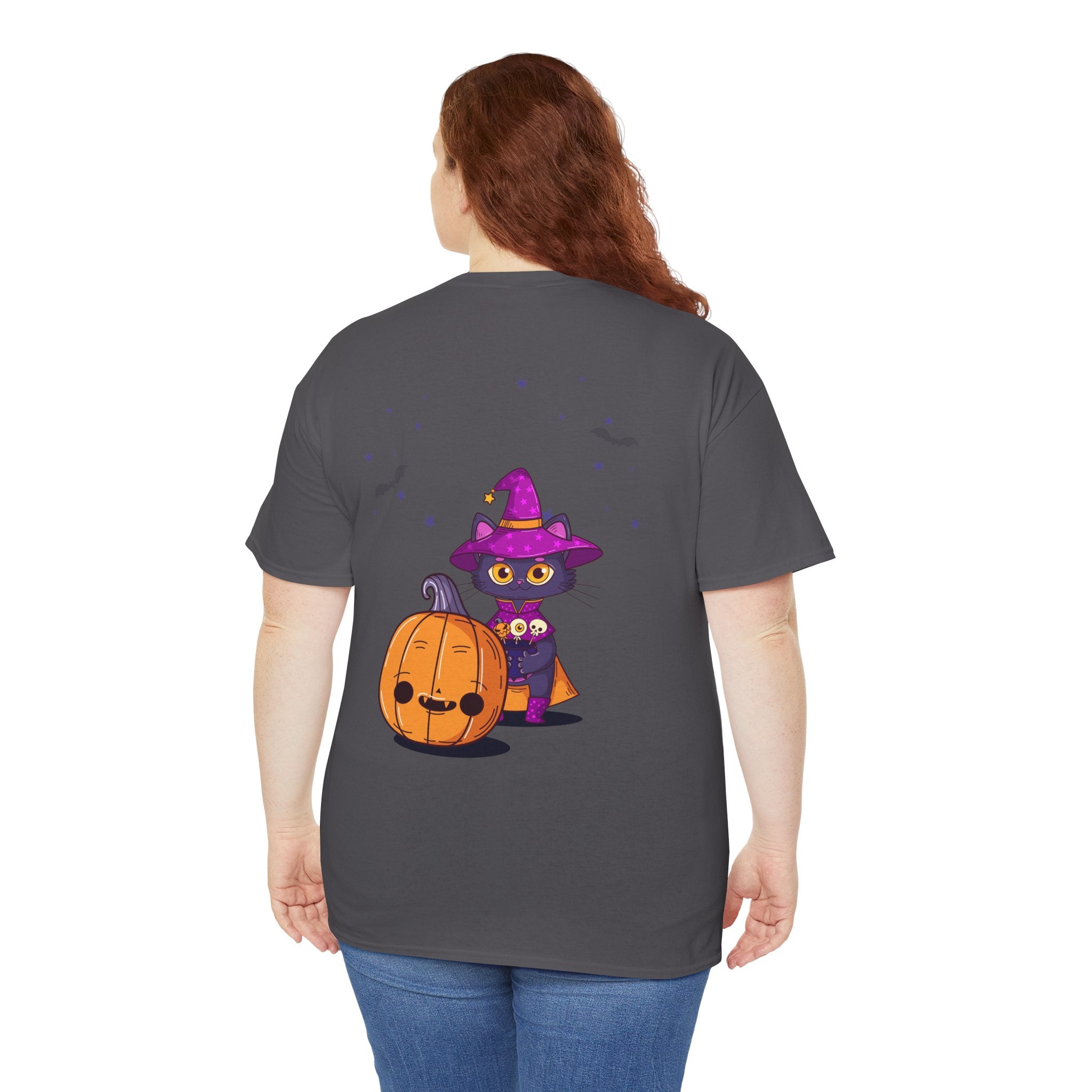 Halloween with Witch's Cats | Unisex Heavy Cotton Tee
