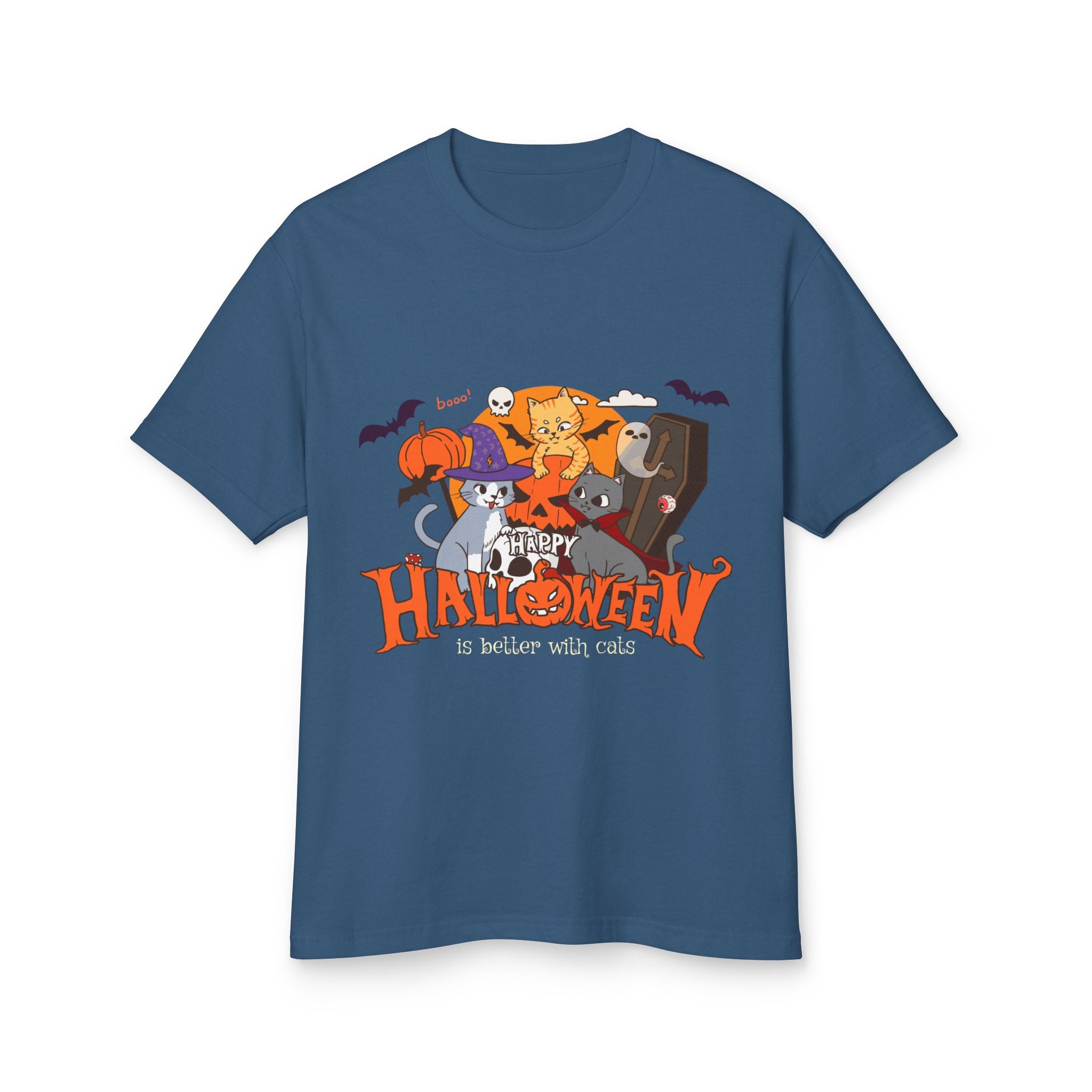 Halloween is Better with Cats | Unisex Garment-Dyed Heavyweight Cotton Tee