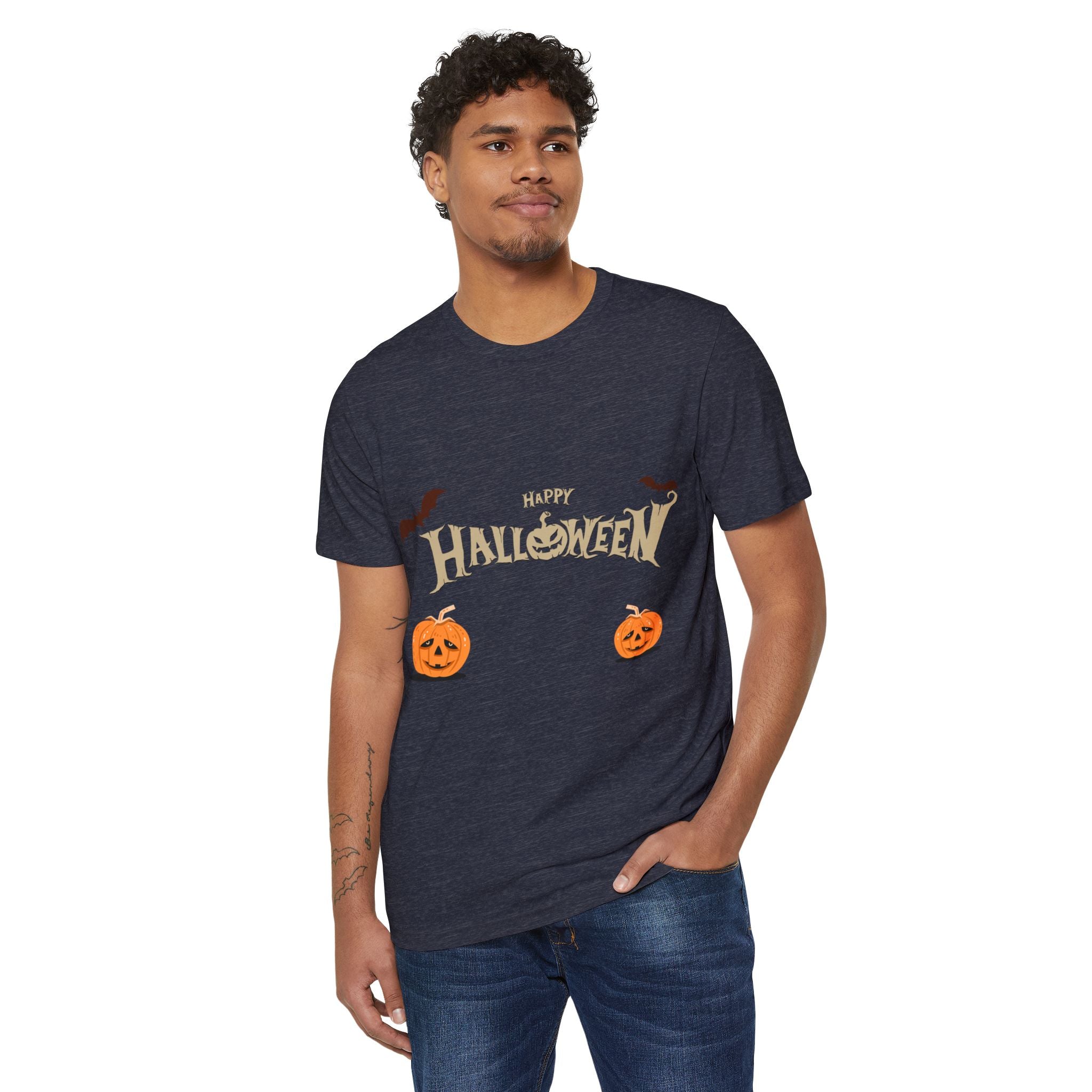 Halloween with Pumpkins | Unisex Recycled Organic T-Shirt