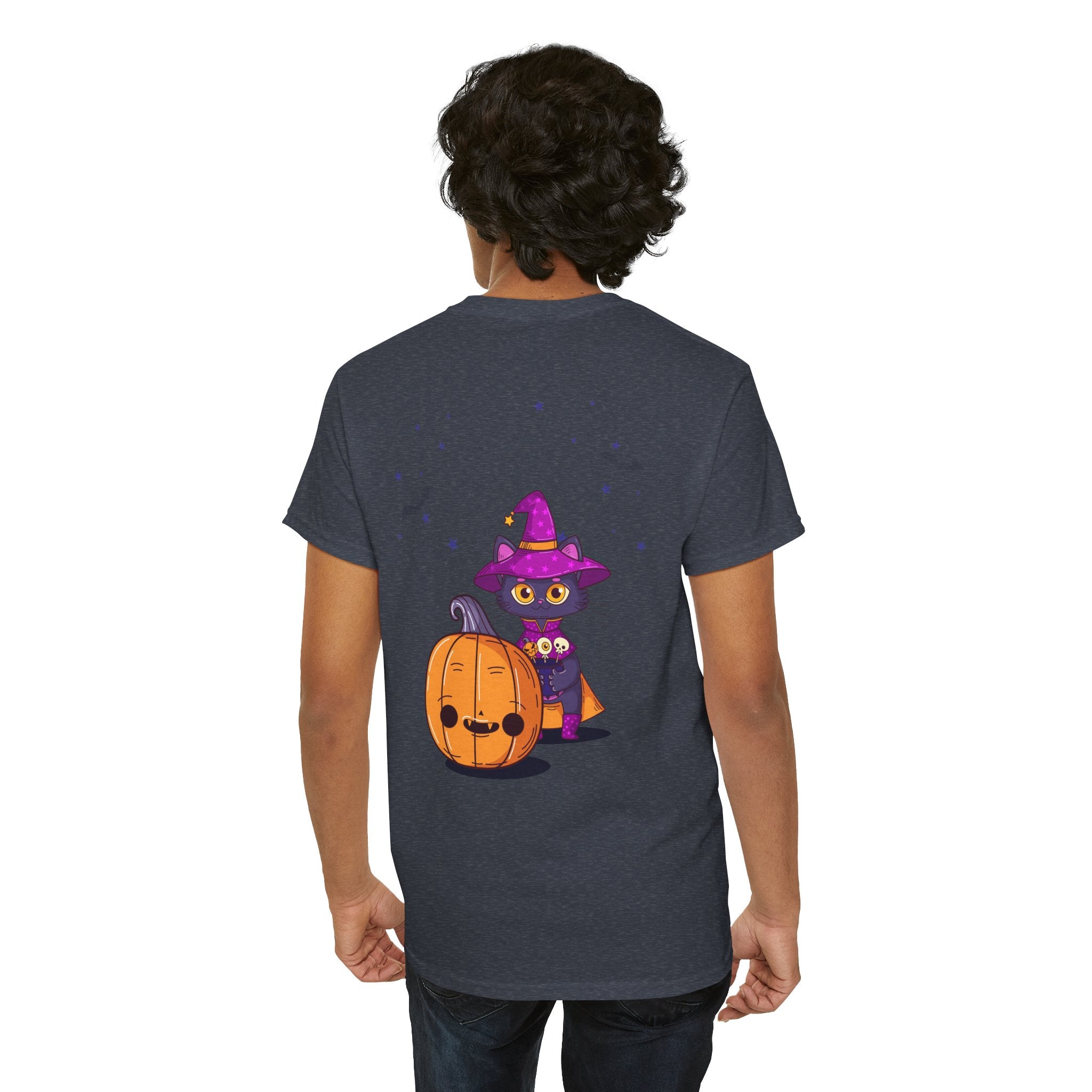 Halloween with Witch's Cats | Unisex Heavy Cotton Tee