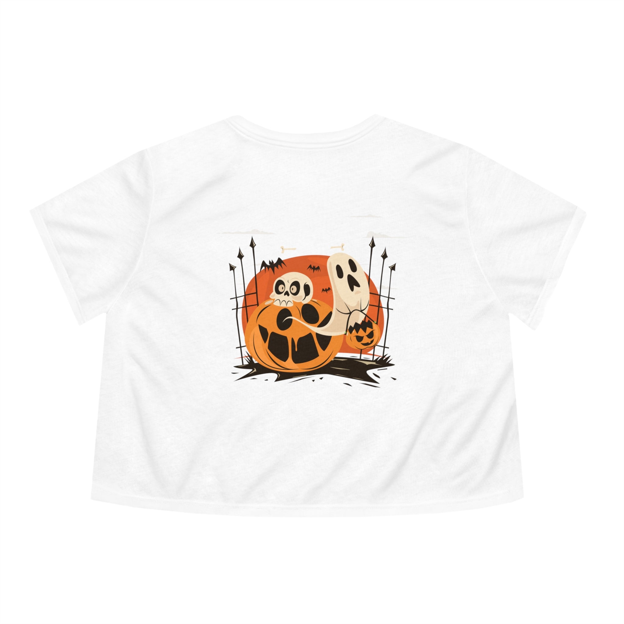 Halloween with Pumpkins | Women's Flowy Cropped Tee