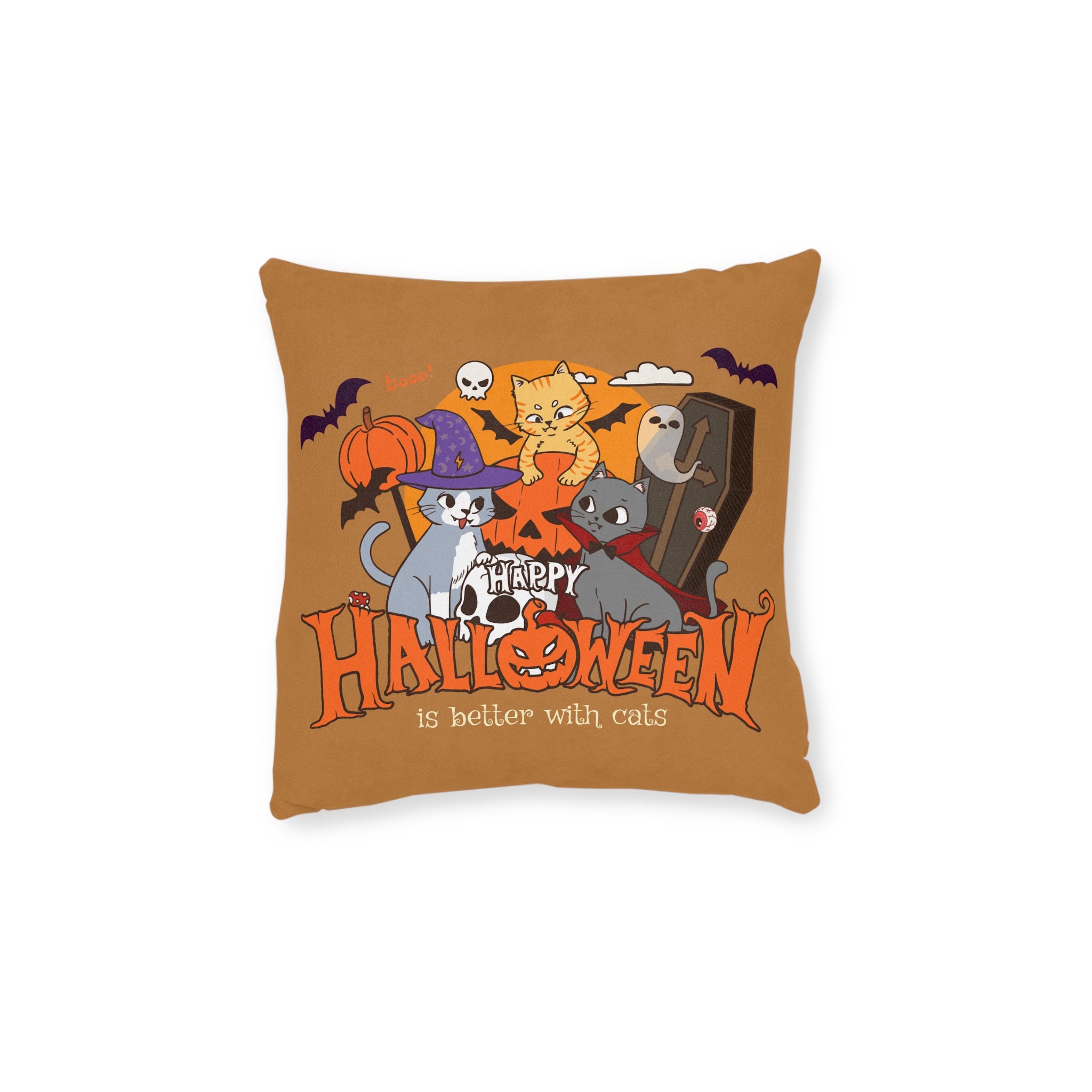 Halloween is Better with Cats | Square Pillow