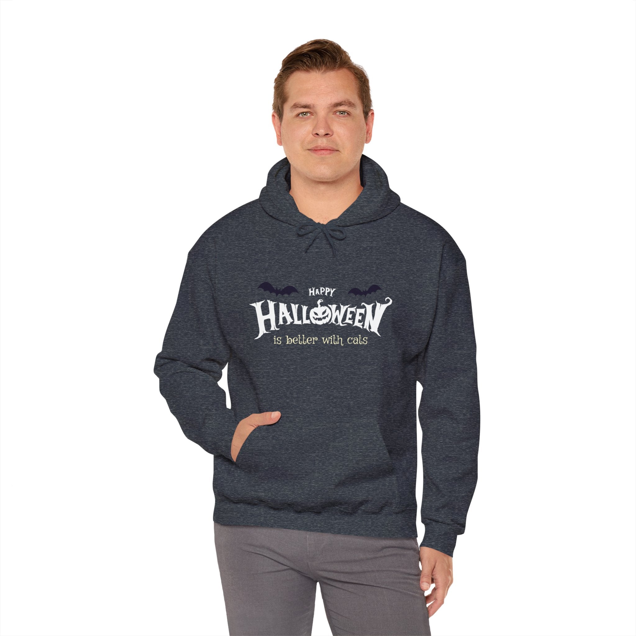 Halloween with Witch's Cats | Unisex Heavy Blend Hooded Sweatshirt