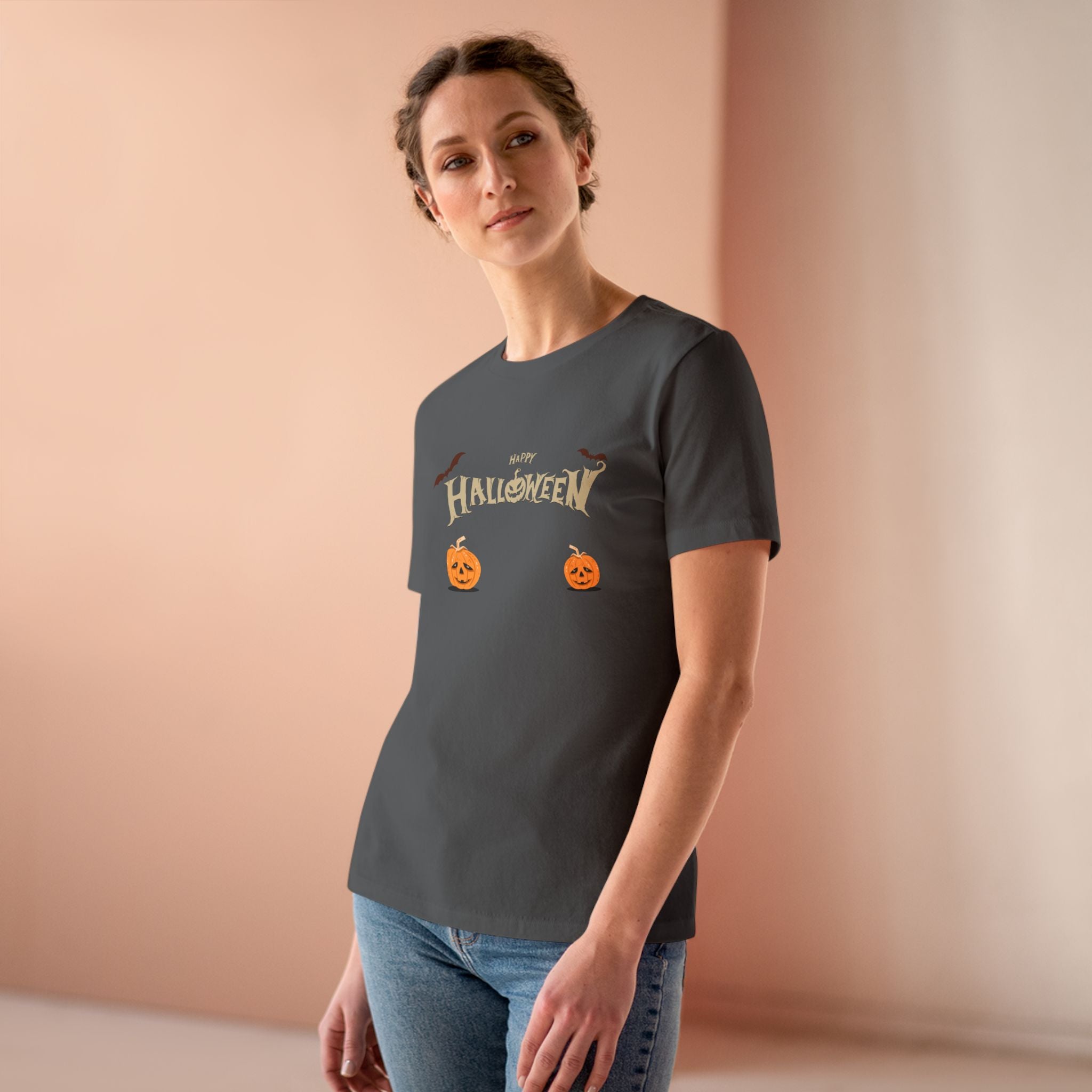 Halloween with Pumpkins | Women's Cotton Tee