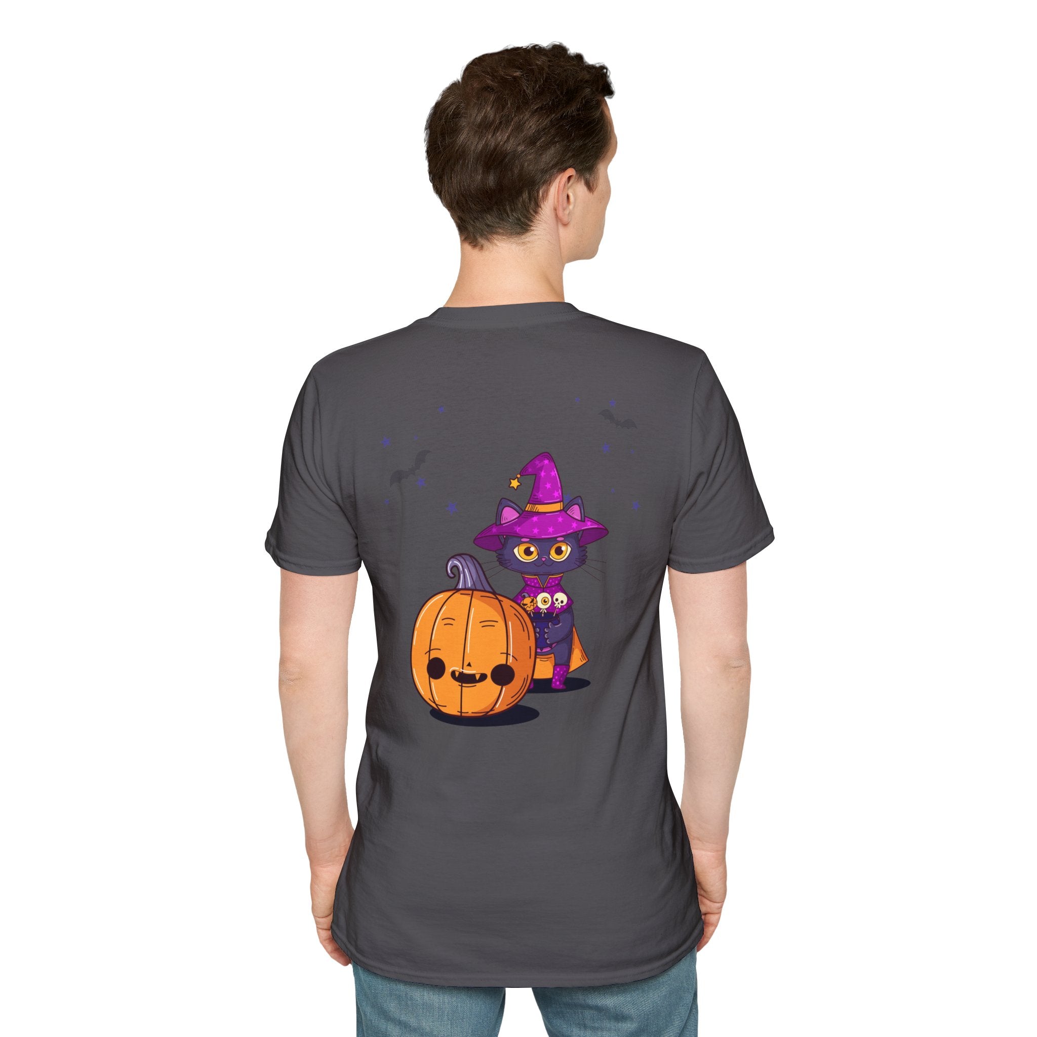 Halloween with Witch's Cats | Unisex Softstyle T-Shirt