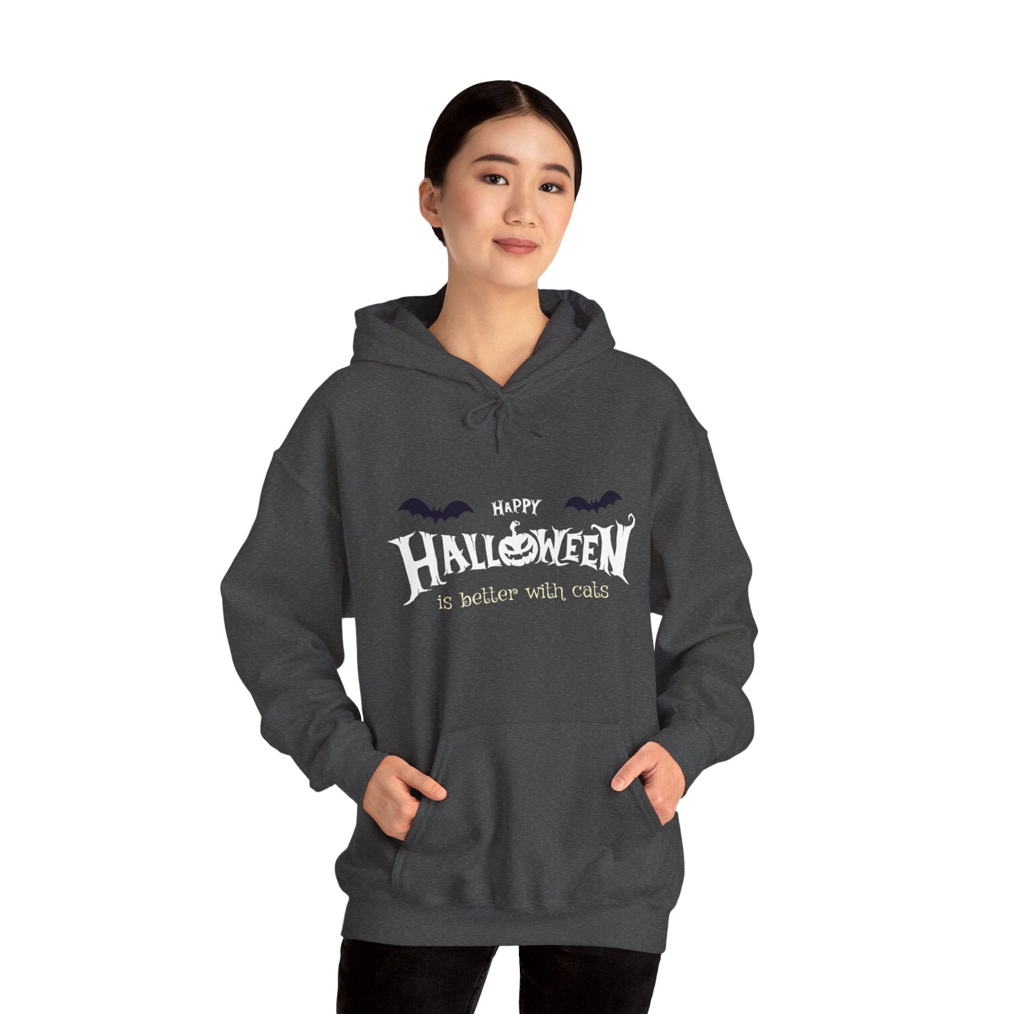 Halloween with Witch's Cats | Unisex Heavy Blend Hooded Sweatshirt