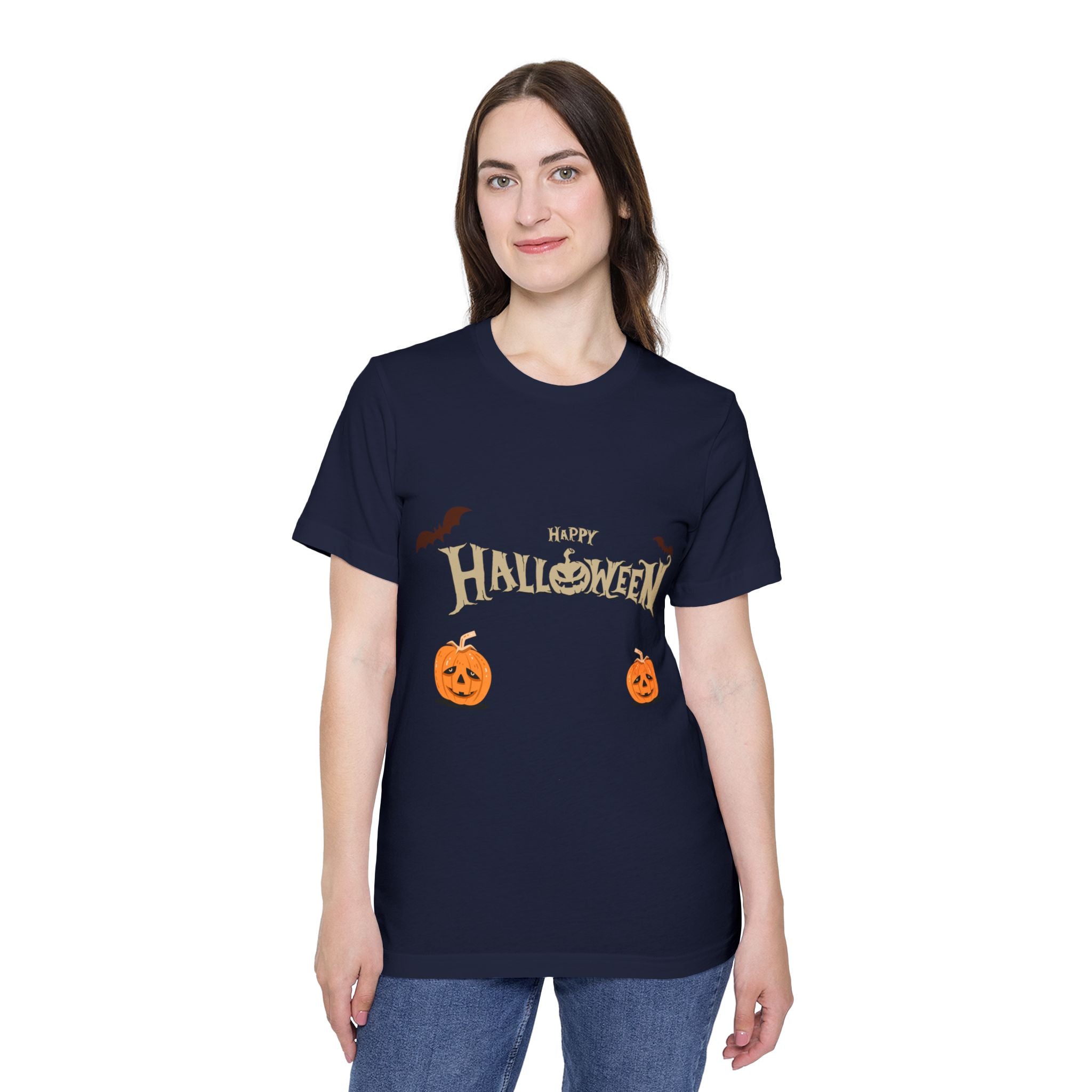 Halloween with Pumpkins | USA-Made Unisex Short-Sleeve Jersey T-Shirt