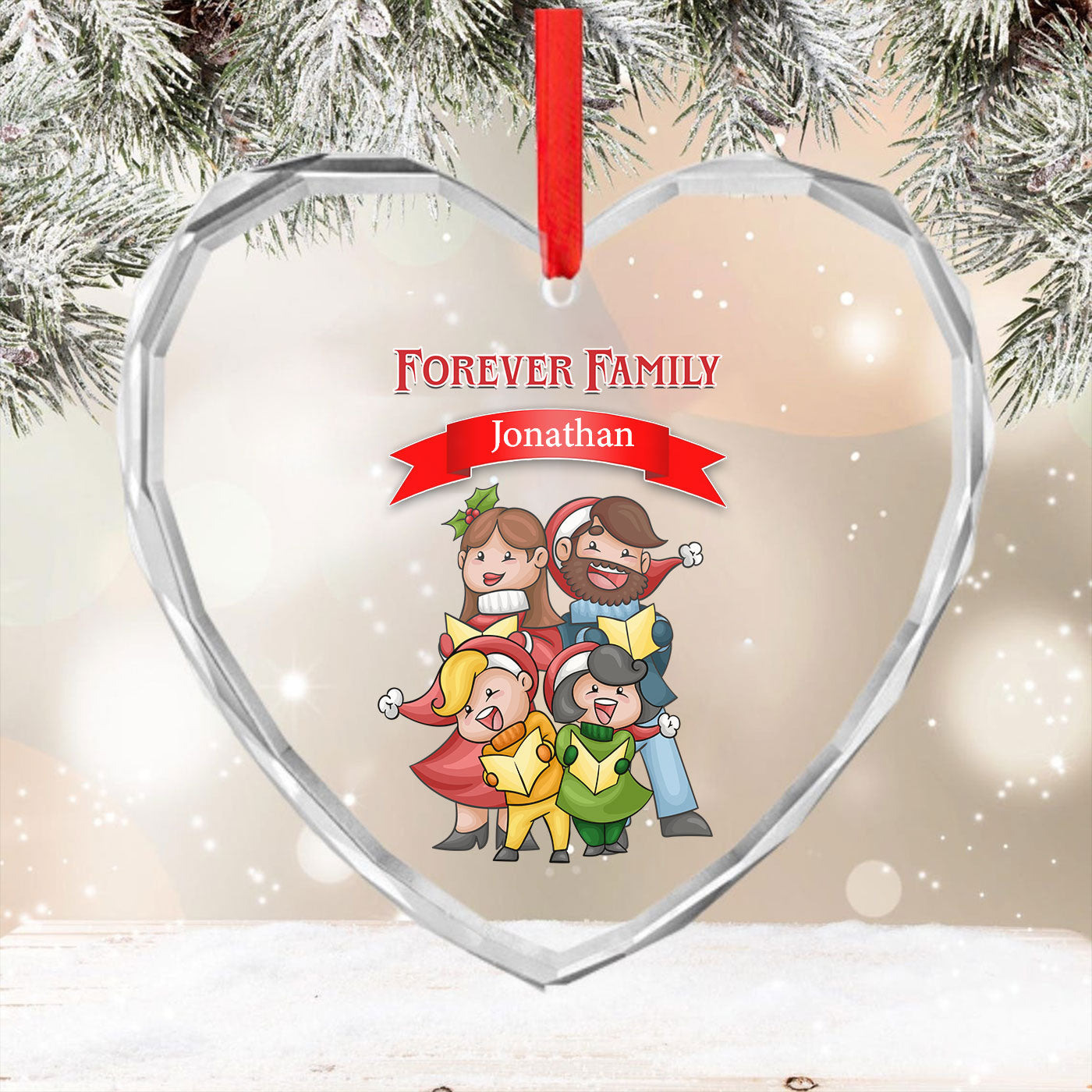 Forever Family | Cherished Christmas Moments | Glass Ornament