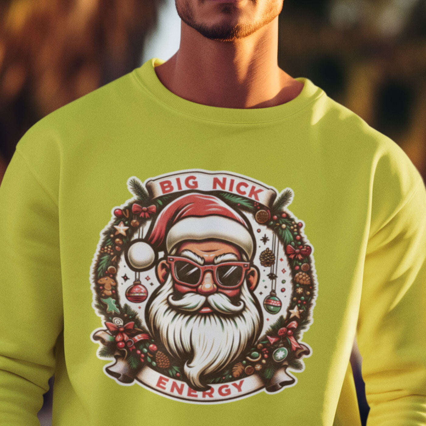 Big Nick Energy | Cool Santa Claus Christmas | Unisex Crewneck Sweatshirts