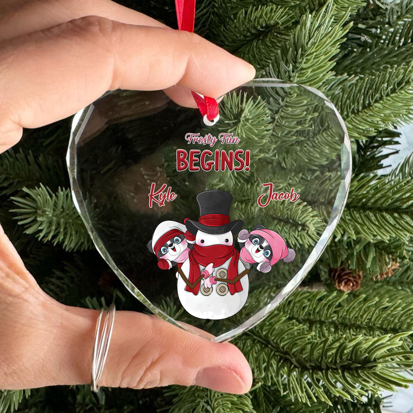 Christmas Frosty Fun Begins | Glass Ornament
