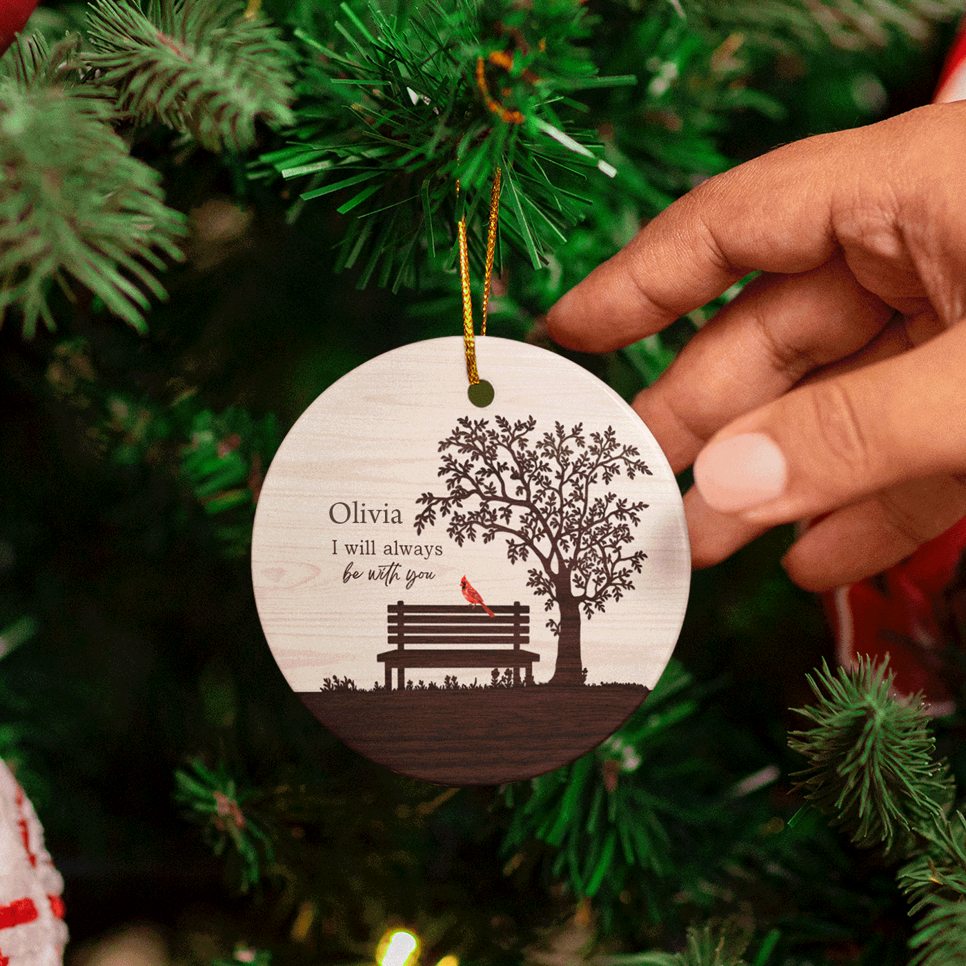 Memorial Christmas - 'I Will Always Be With You' Cardinal | Ceramic Ornament